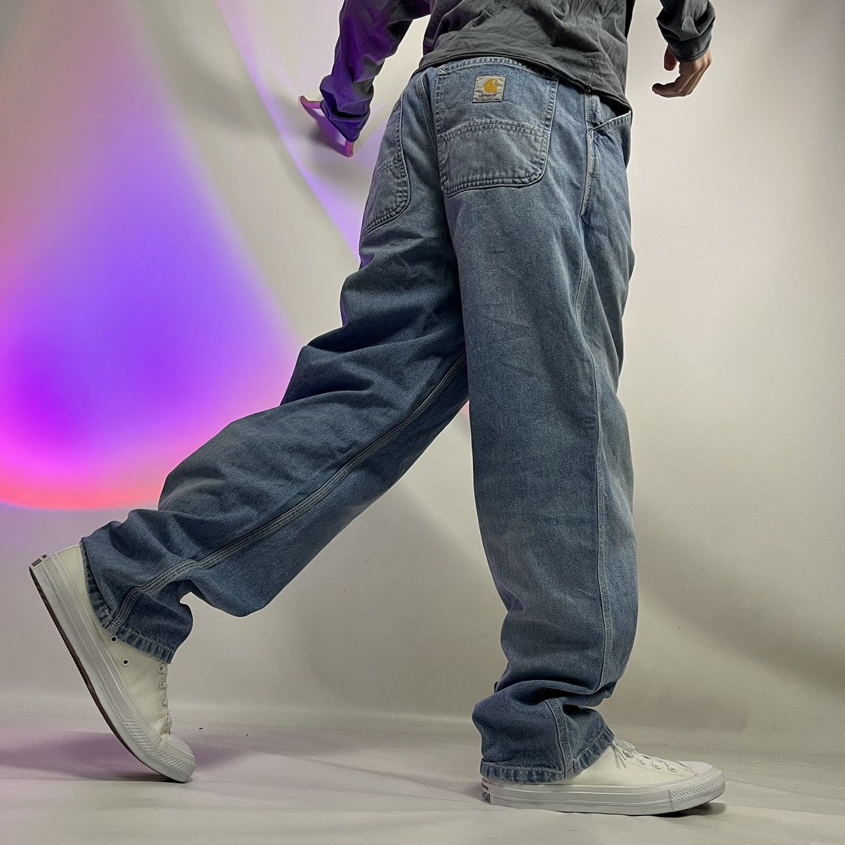 Carhartt × Carhartt Wip × Vintage ⭐️VINTAGE⭐️ Carhartt WIP Blue Denim carpenter pocket Jeans Size US 32 / EU 48 - 4 Thumbnail