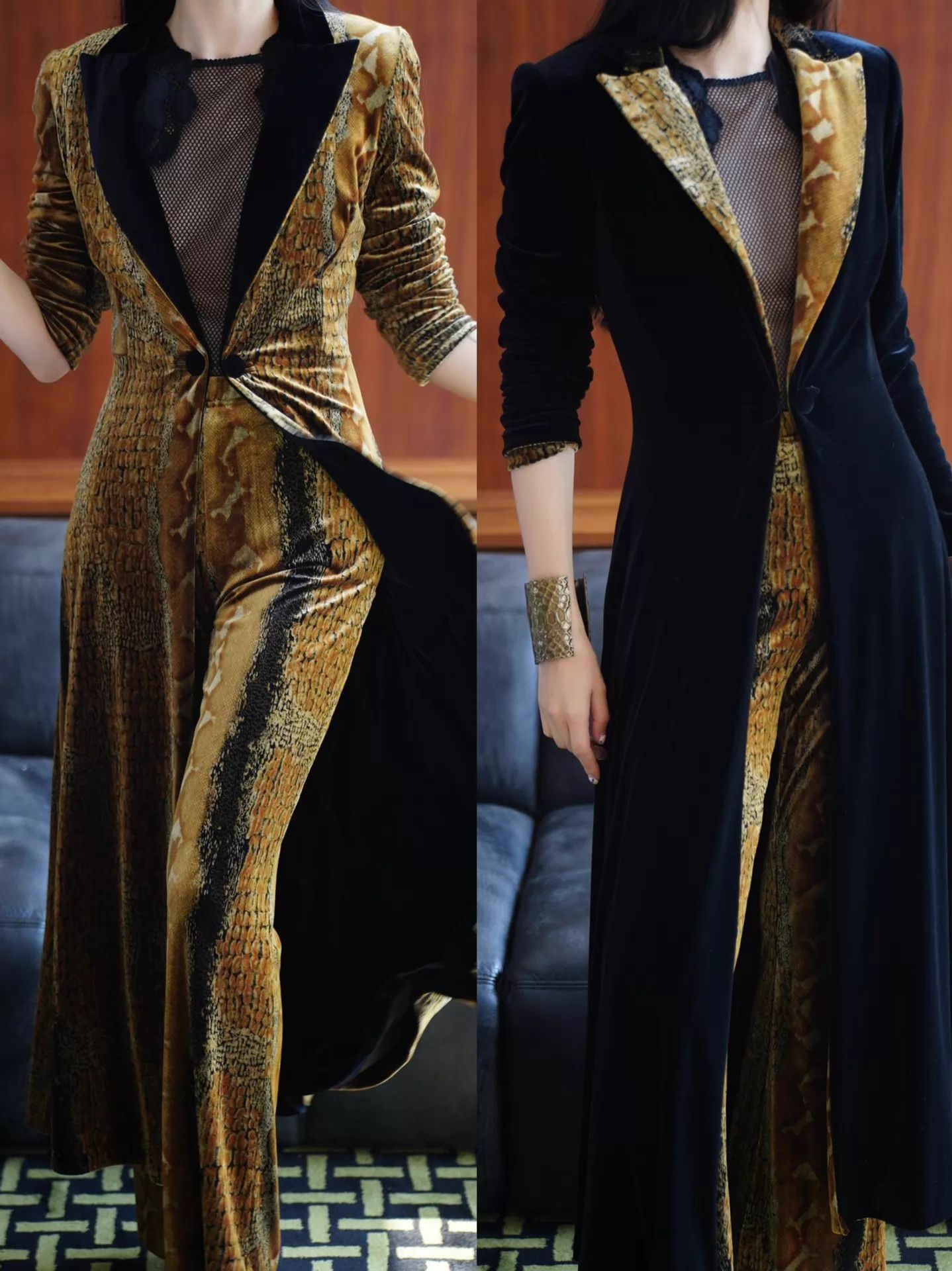 Vintage women's USA Vintage Stretch Velvet Animal Print Set S/M Size S / US 4 / IT 40 - 2 Thumbnail