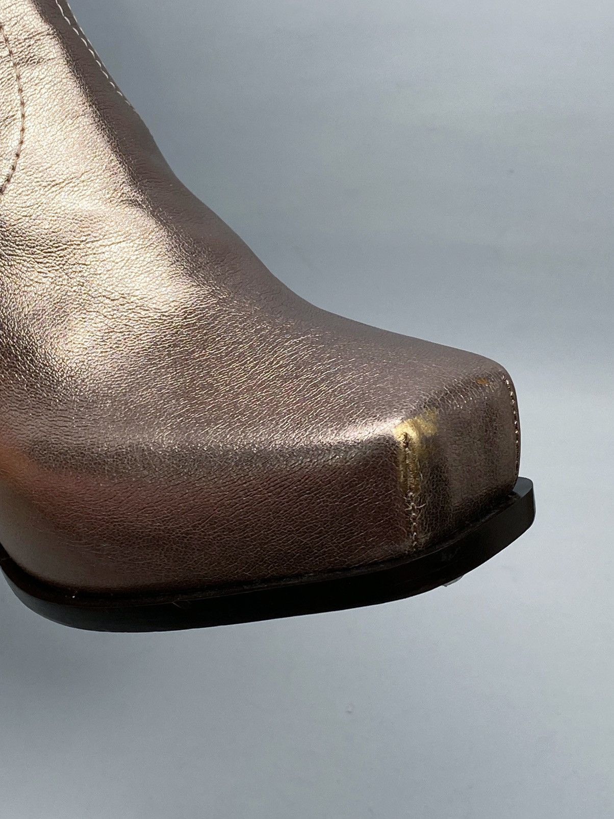 Stella McCartney Stella McCartney Gold Faux Leather Zip Boots size 36.5 Size US 6.5 / IT 36.5 - 10 Thumbnail