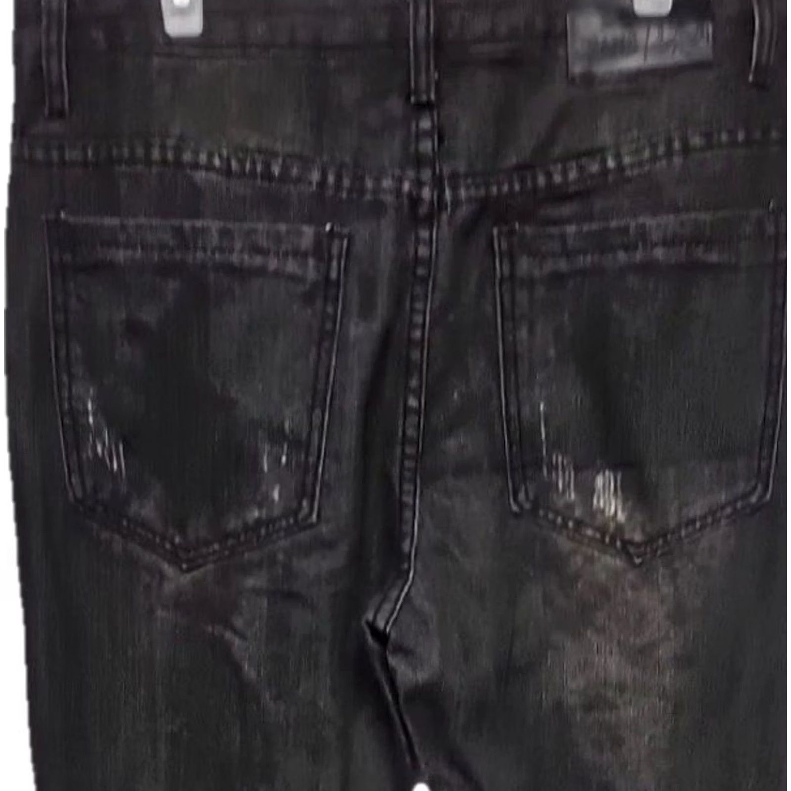 Denime VINTAGE Y2K Black Distressed Denim Jeans Size XXL Straight Leg Grunge Streetwear Women Size 24" / US 00 / IT 34 - 5 Thumbnail