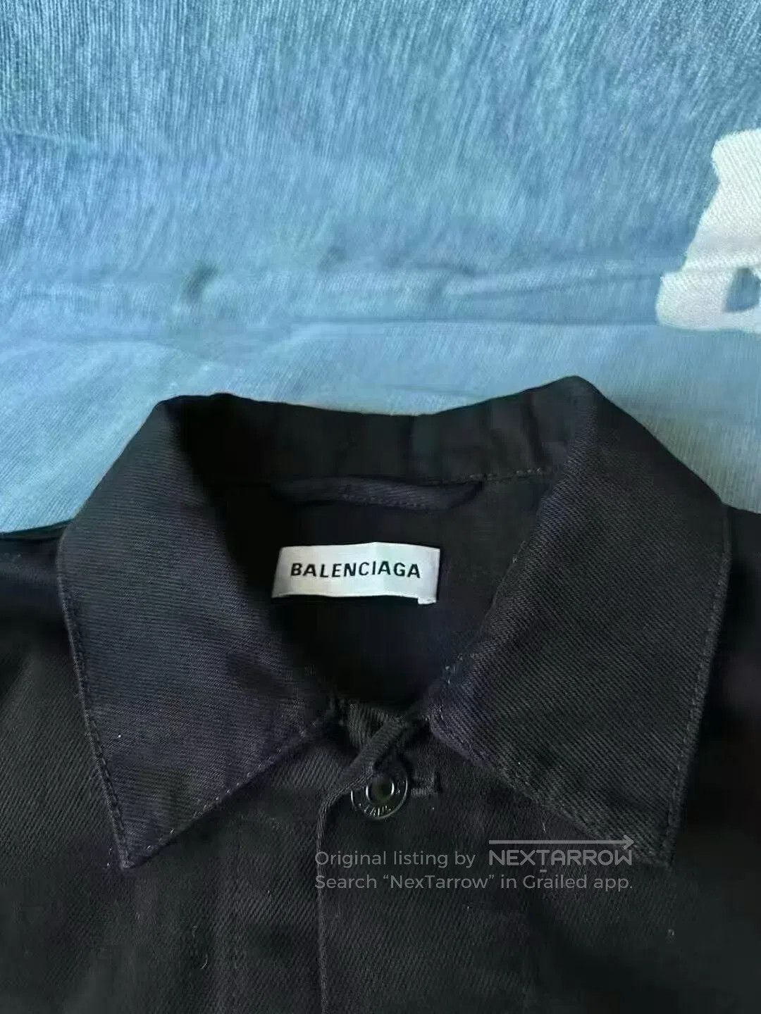 Balenciaga balenciaga black denim crew jacket. Size US M / EU 48-50 / 2 - 3 Thumbnail