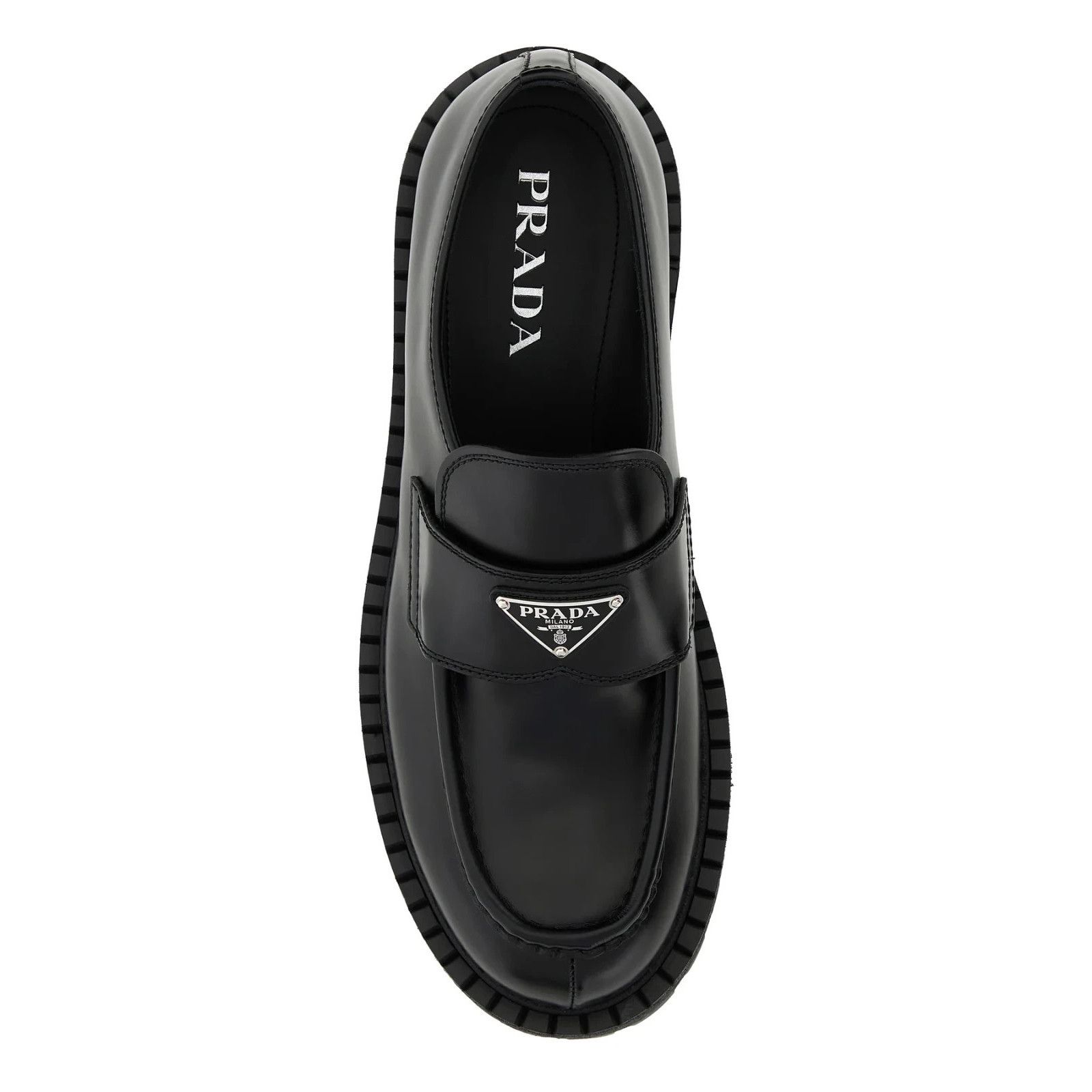 Prada PRADA Black Leather Loafers New And Authentic (Men's size:8; Size US 8 / EU 41 - 4 Thumbnail