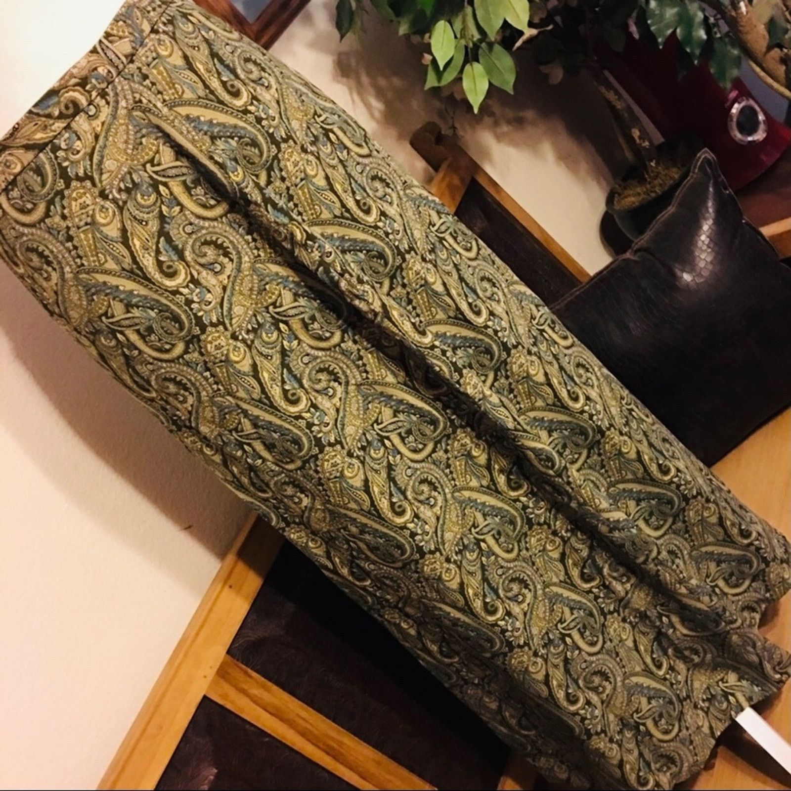 Other Nine & Co full length paisley print green skirt Size 28" / US 6 / IT 42 - 1 Thumbnail