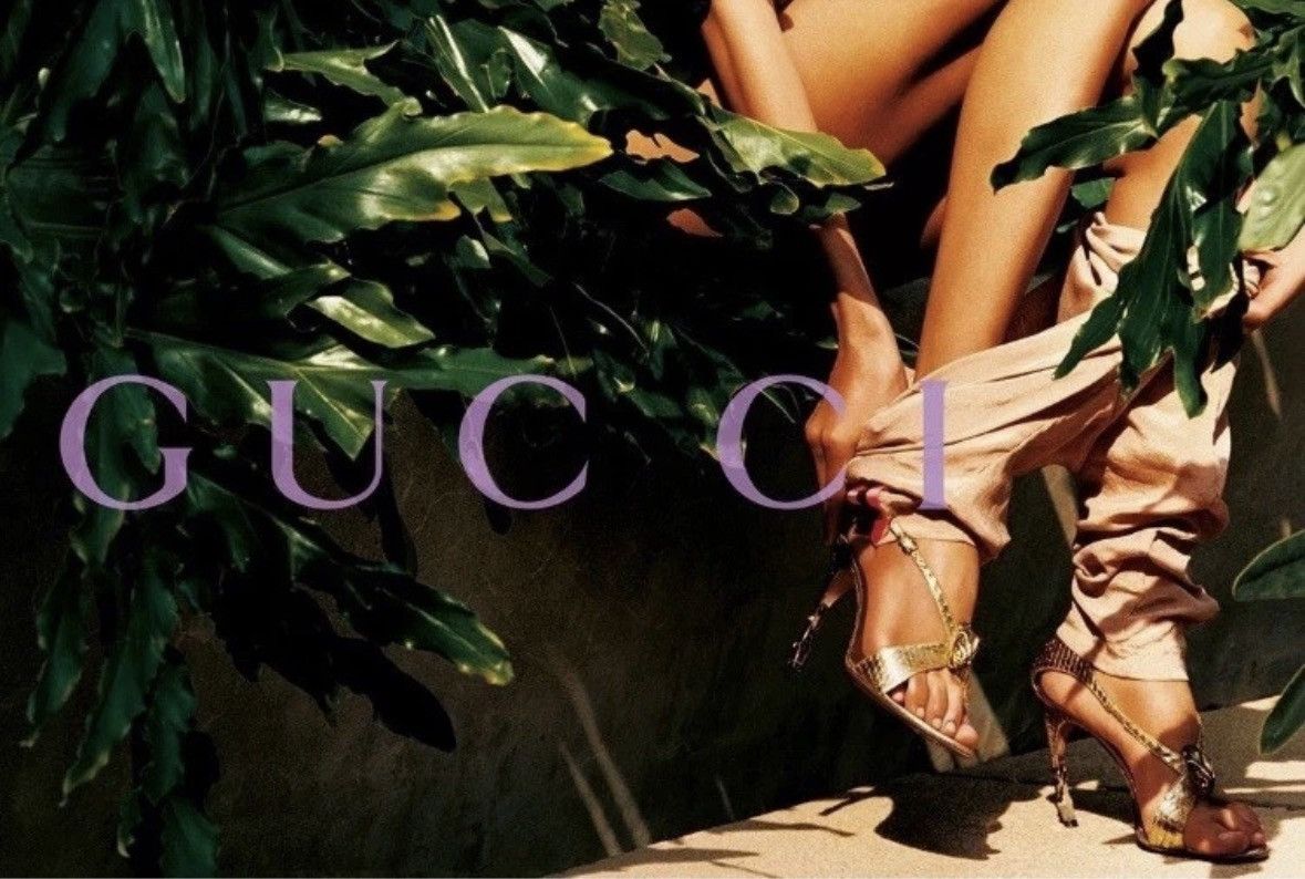 Gucci Gucci by Tom Ford SS04 Vintage Gold Python Bamboo Heel Snake Size US 7 / IT 37 - 24 Thumbnail