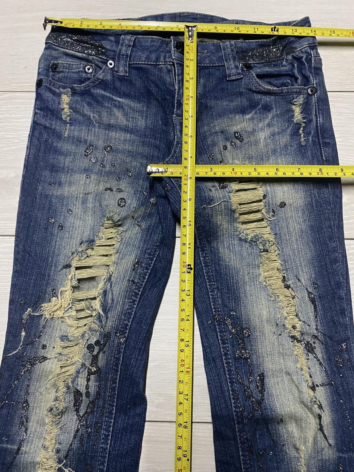 Japanese Brand Japanese Back & Forth Splatter Distressed Skinny Jeans Size US 28 / EU 44 - 15 Thumbnail