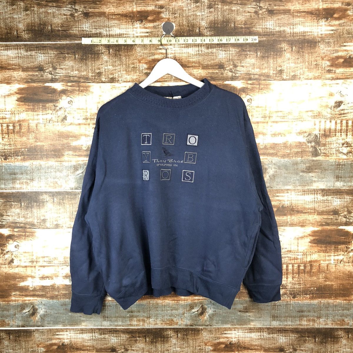 Japanese Brand × Vintage Troy Bros vintage Dark Blue Sweatshirt #A2019 Size US L / EU 52-54 / 3 - 1 Thumbnail