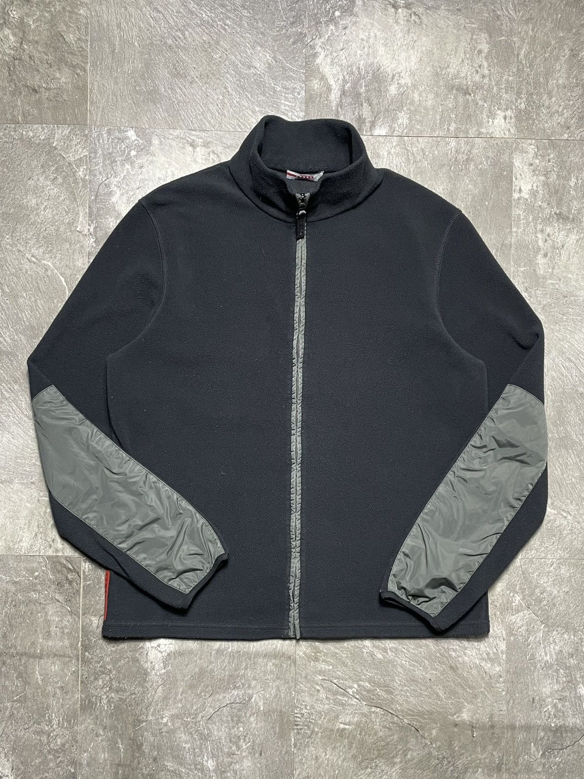 Prada Prada Vintage Black Nylon Fleece Jacket Zip Up Red Tab RARE Size US M / EU 48-50 / 2 - 1 Thumbnail