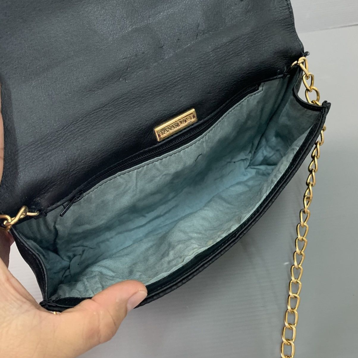 Hanae Mori 🔥‼️FAST SALE‼️🔥Authentic Hanae Mori Leather Chain Shoulder Bag Size ONE SIZE - 10 Thumbnail