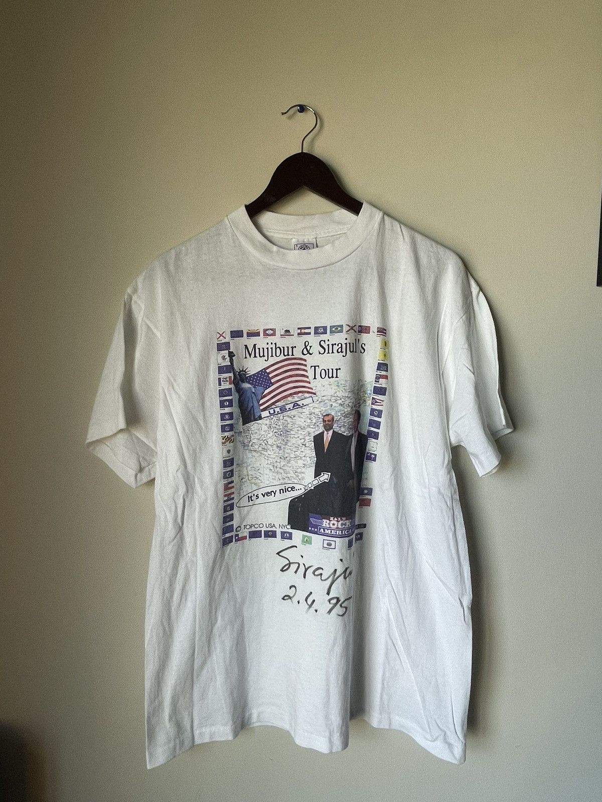 Delta × Vintage VTG Mujibur & Sirajul’s T Shirt single Stitch USA Tour Size US L / EU 52-54 / 3 - 1 Thumbnail