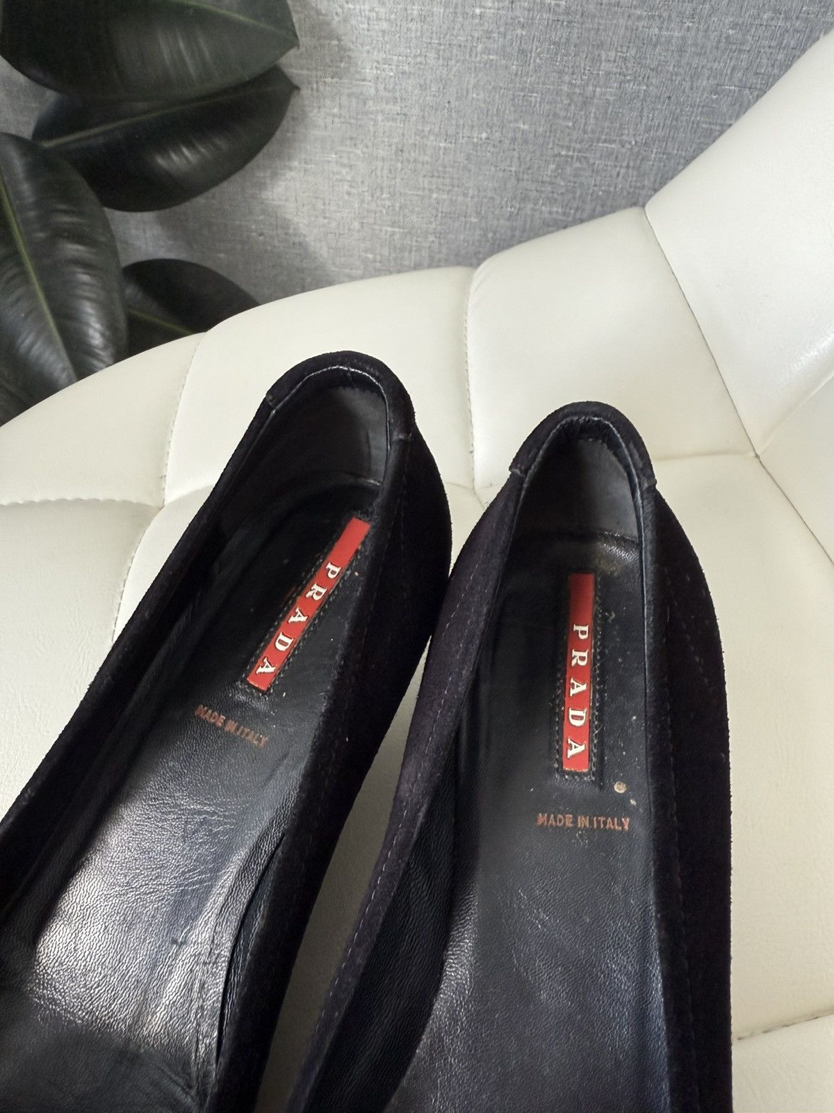 Prada Prada Kitten Heel Pumps Silver Buckle Black Suede Flats Size US 6.5 / IT 36.5 - 17 Thumbnail