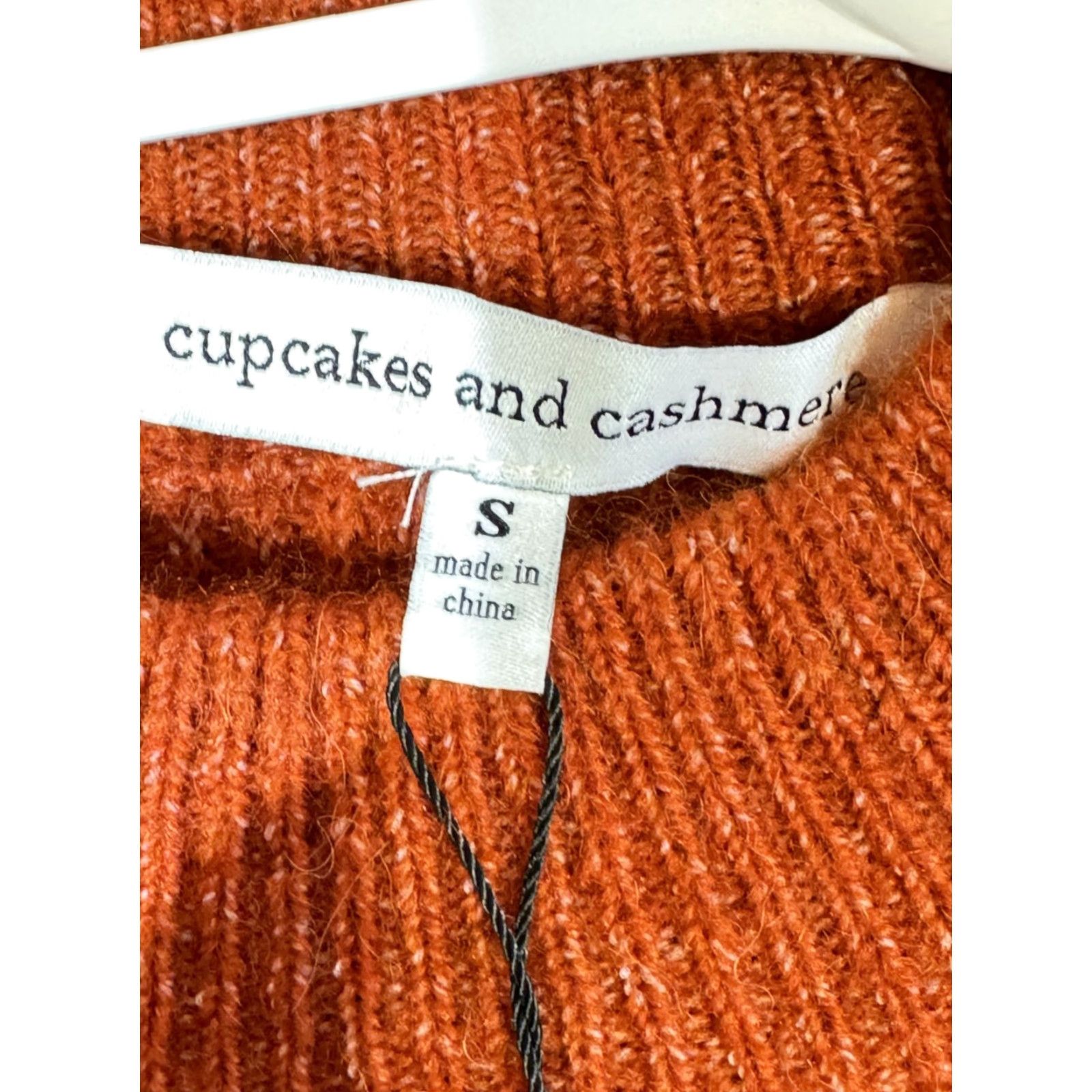 Vintage Cupcakes & Cashmere Women's Sweater Burnt Orange Knit Mock-Neck S Pullover Casual Womens Size S / US 4 / IT 40 - 7 Thumbnail
