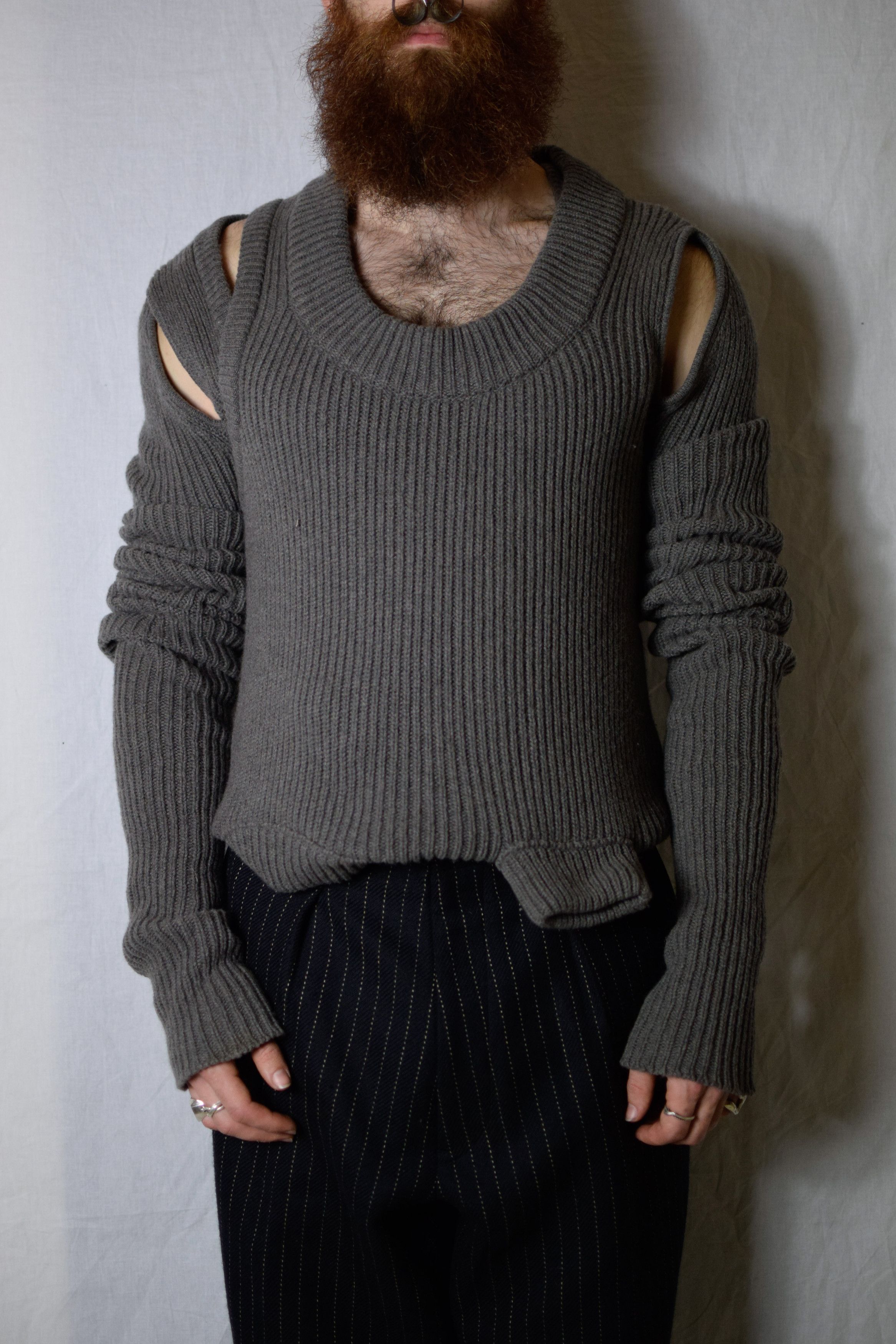 Rick Owens Rick Owens AW21 Banana Sweater - RR02A5608-WSBR Size US L / EU 52-54 / 3 - 1 Thumbnail