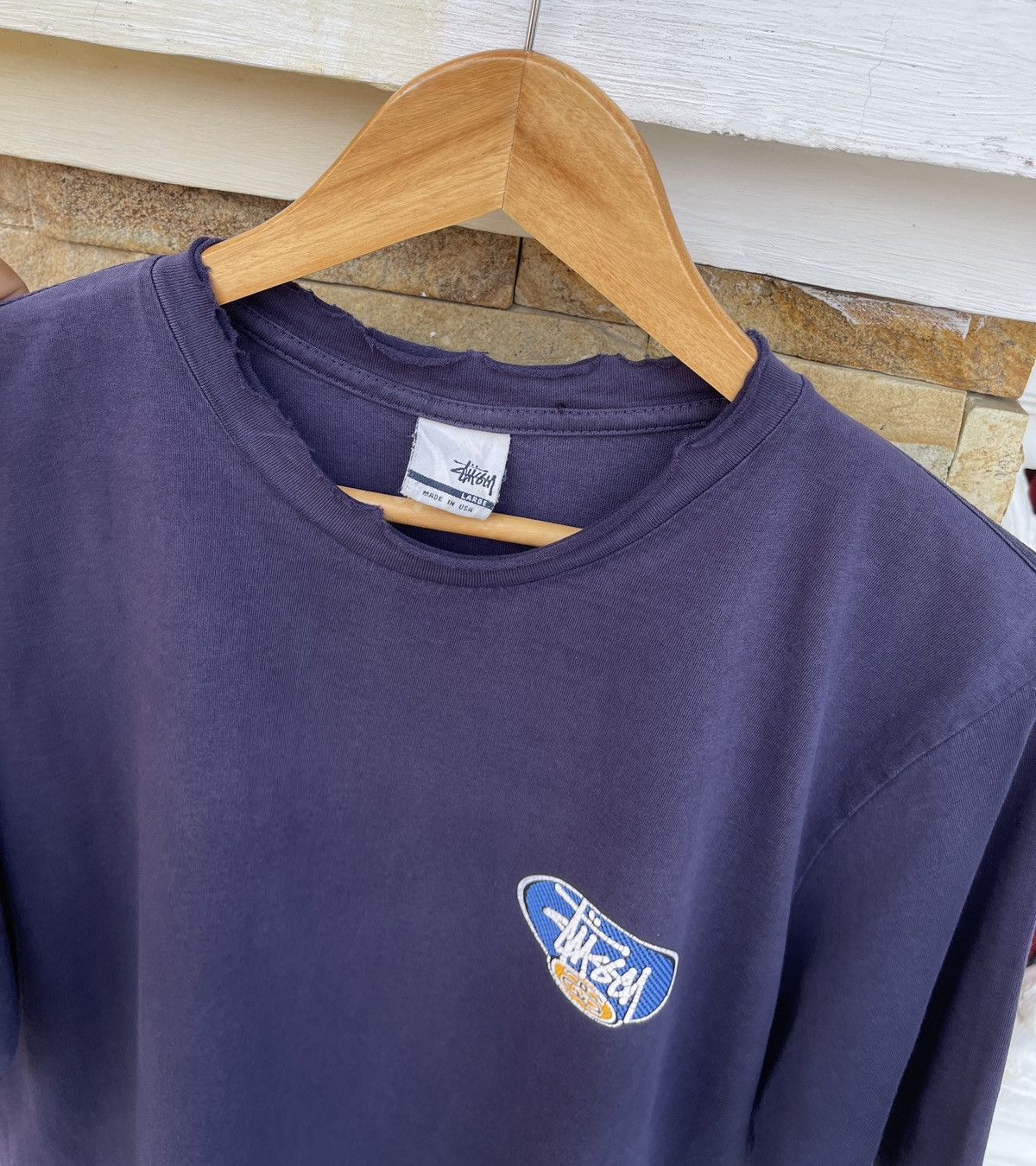 Stussy Vintage 90s Thrashed🔥STUSSY USA🔥Big Logo Sun Faded Tshirt Size US L / EU 52-54 / 3 - 5 Thumbnail