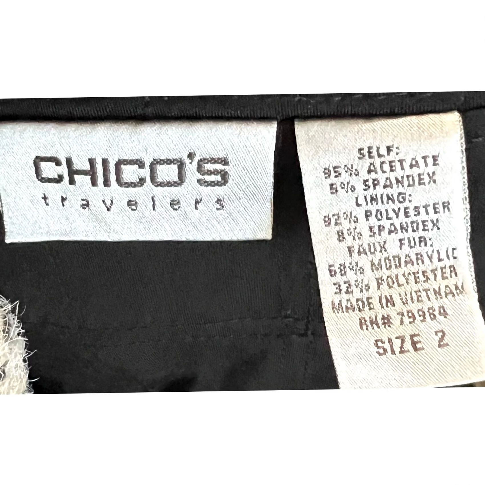 Vintage Chico's Travelers Black Quilted Vest Faux Fur Trim Women’s Size L (2) Vest Women L Black Quilted Faux Fur Chico's Travelers Vintage? Size L / US 10 / IT 46 - 6 Thumbnail