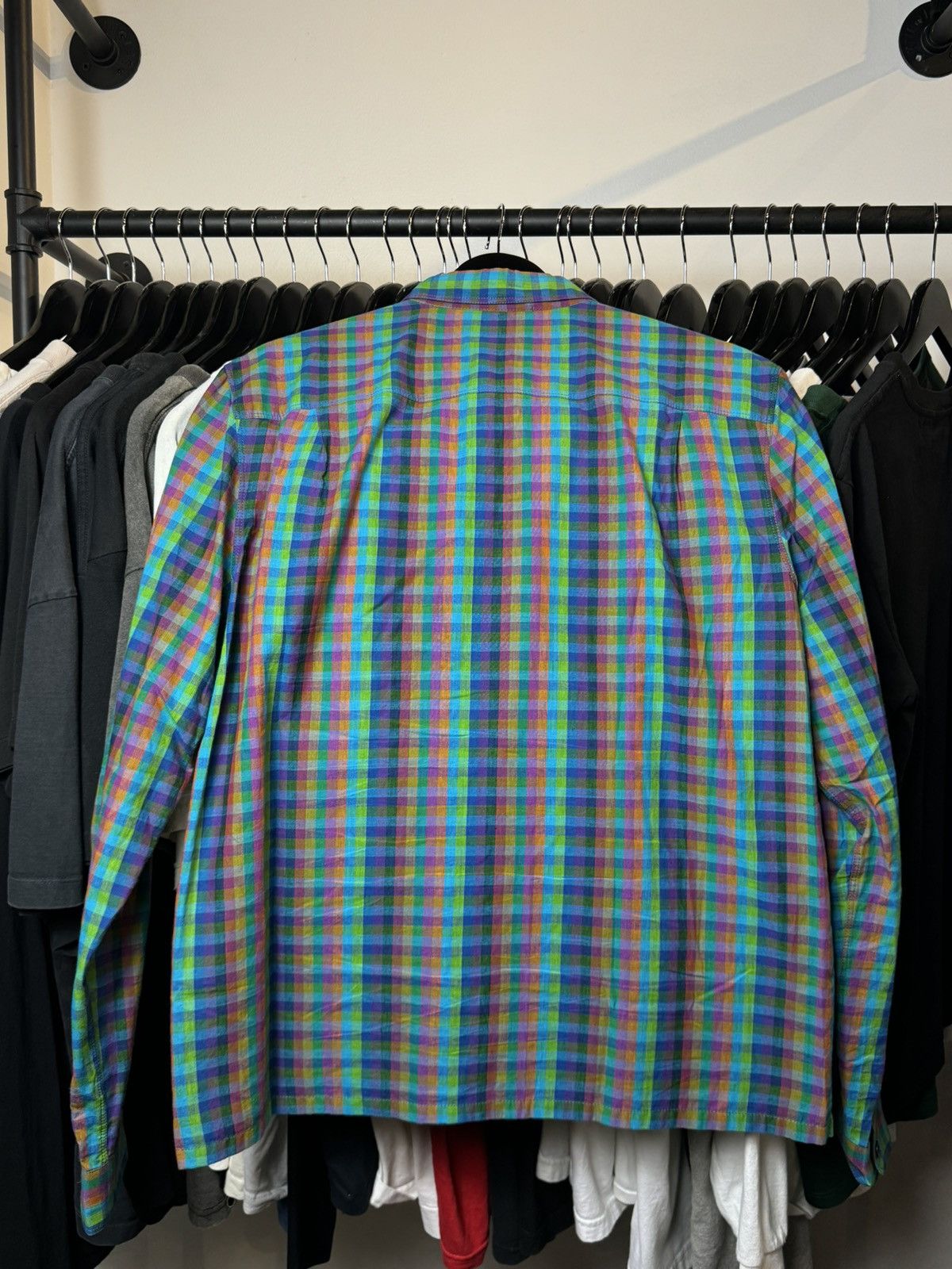 Prada Prada MultiColor Plaid Cotton Button Up Long Sleeve Shirt Size US M / EU 48-50 / 2 - 5 Thumbnail