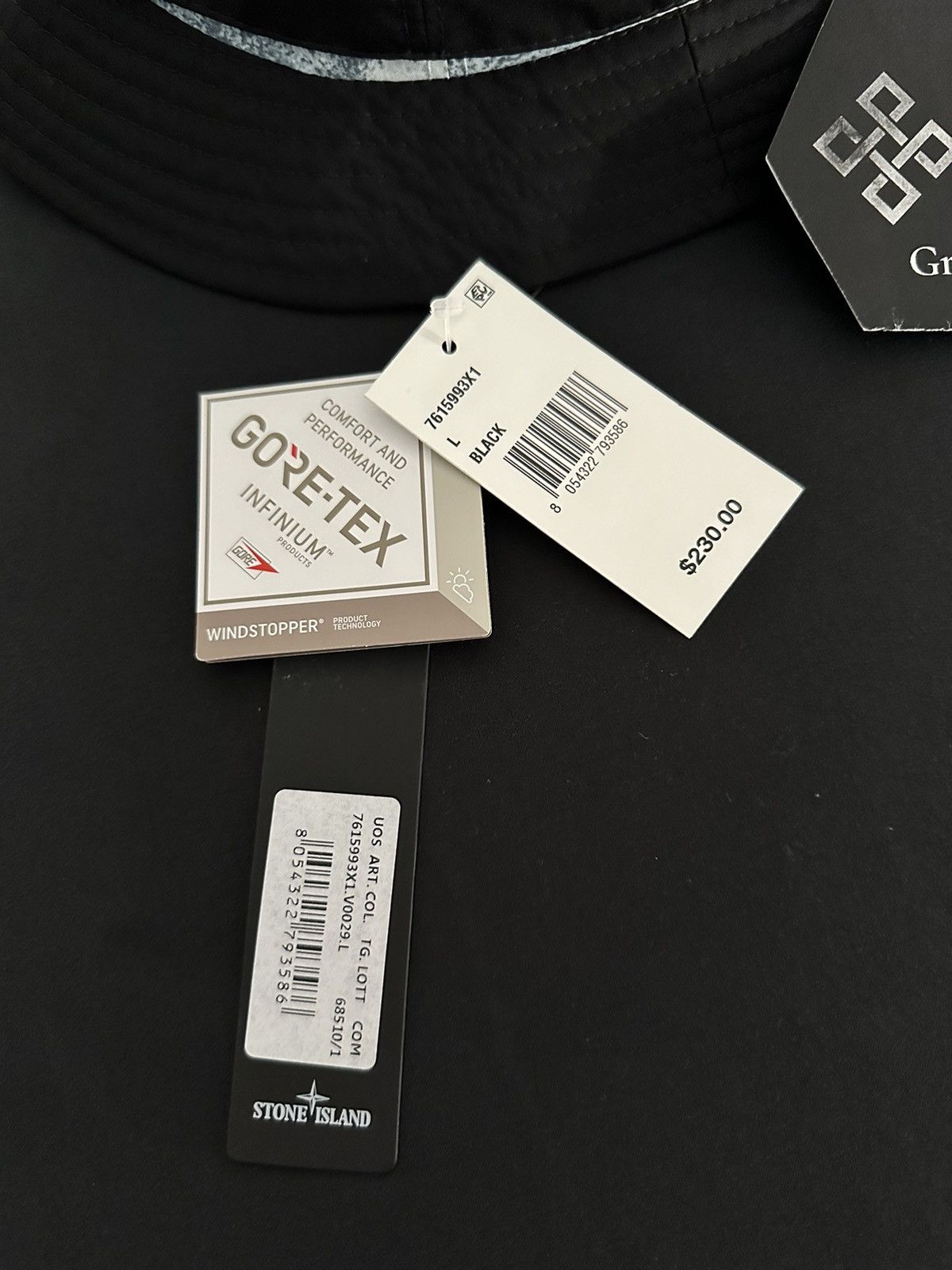 Goretex Stone Island Reversible Black Gore-Tex 3L Bucket Hat Size ONE SIZE - 3 Thumbnail