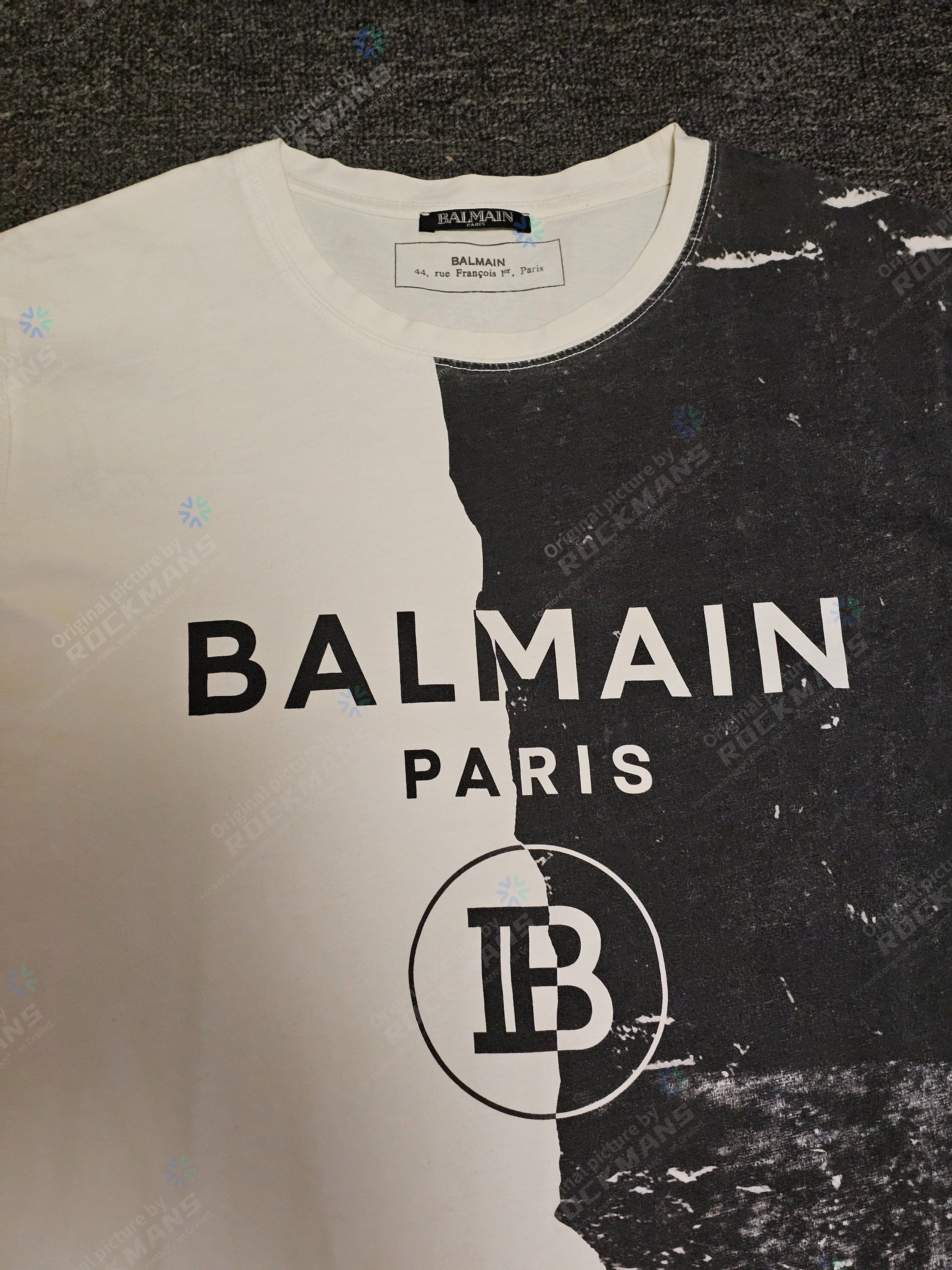 Balmain Balmain Two-tone Logo Print T-shirt Size XL Size US XL / EU 56 / 4 - 2 Thumbnail