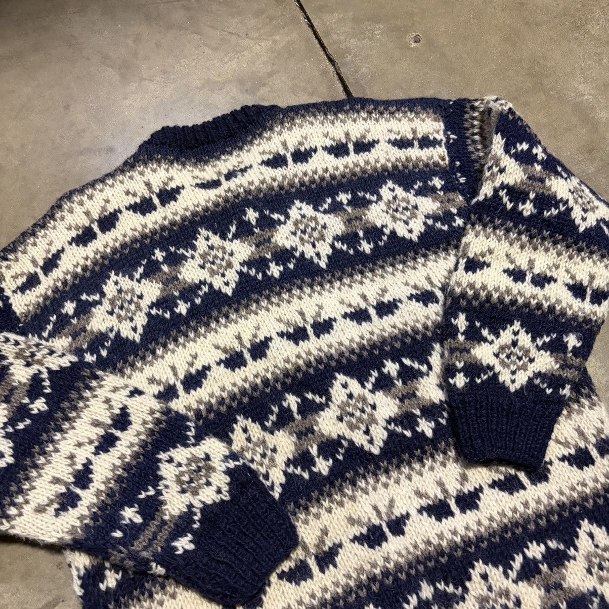 Vintage Vintage Wool Cardigan Sweater Fair Isle Nordic Chunky Knit Size US XL / EU 56 / 4 - 8 Thumbnail