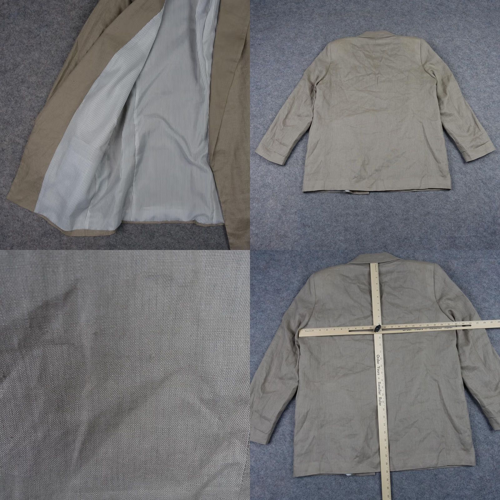 Zara VINTAGE? No — Zara Blazer Womens XL Beige Career Linen Lined Open Front Tailored Jacket Office Size XL / US 12-14 / IT 48-50 - 8 Thumbnail