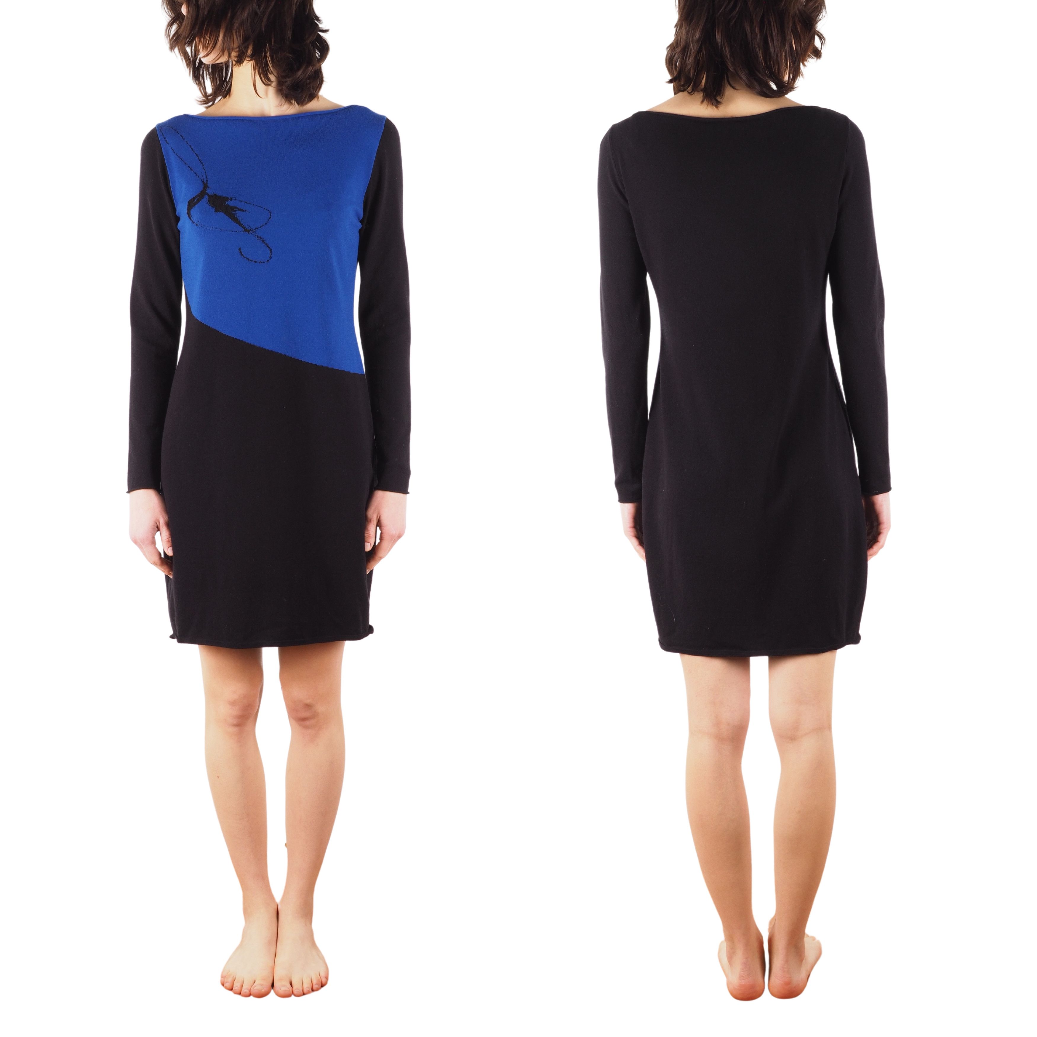 Sarah Pacini Sarah Pacini Women's Soft Black Blue Dress Size ONE SIZE - 1 Thumbnail