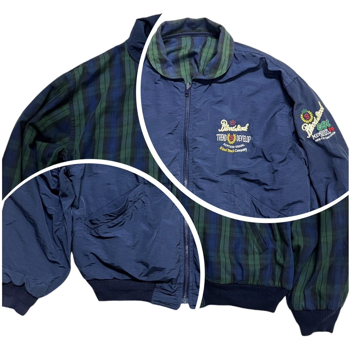 Sports Specialties × Vintage Vintage Sudbury Blood Stock Reversible Bomber Jacket Size US L / EU 52-54 / 3 - 1 Thumbnail