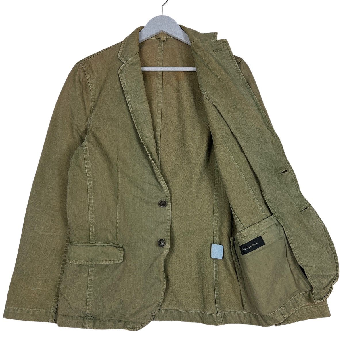 Lounge Lizard 🔥 LOUNGE LIZARD HARRINGBONE TWILL BLAZER JACKET Size US S / EU 44-46 / 1 - 9 Thumbnail