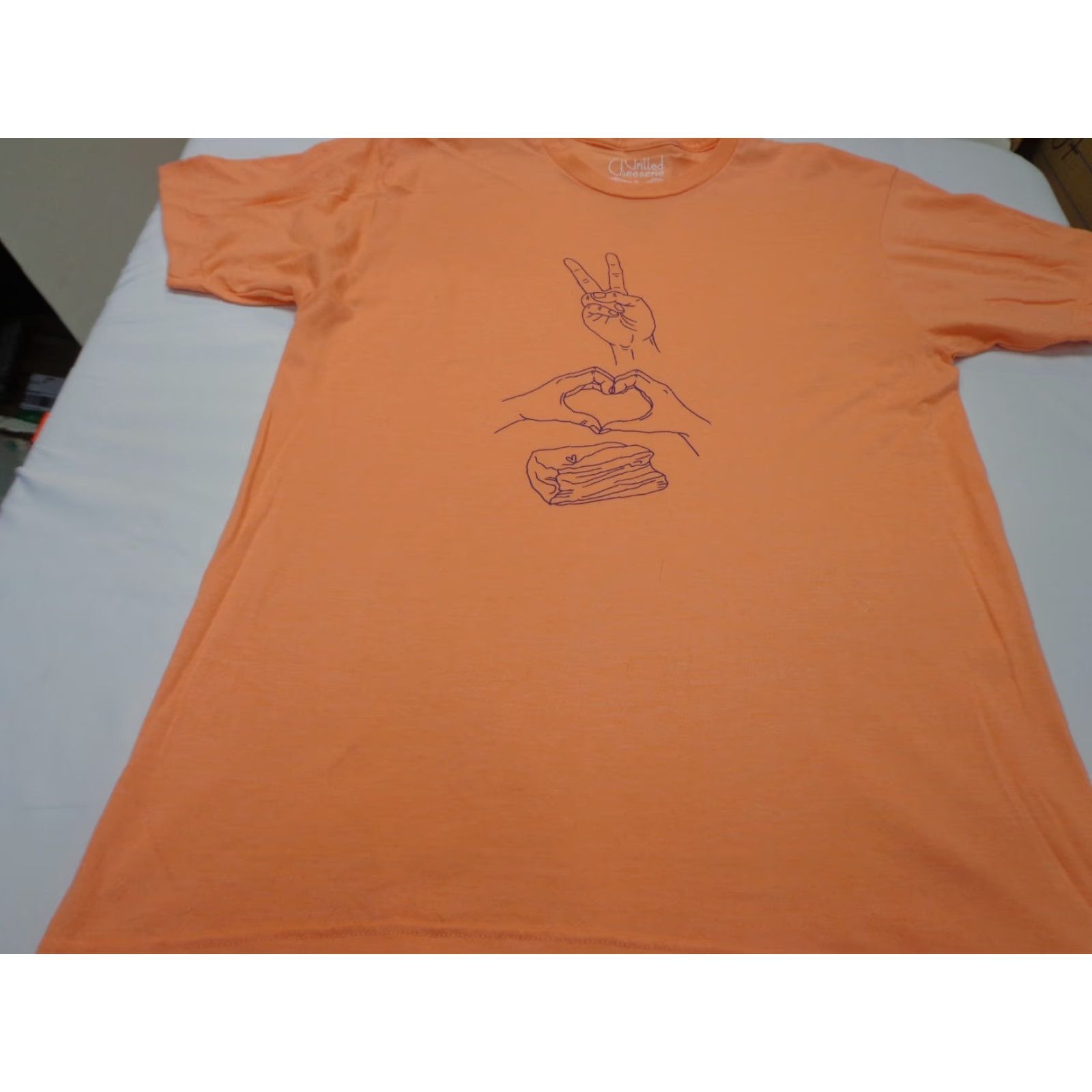 Vintage The Grilled Cheeserie T Shirt Men Orange L Graphic Print Crew Neck Short Sleeve Vintage No Size US L / EU 52-54 / 3 - 3 Thumbnail