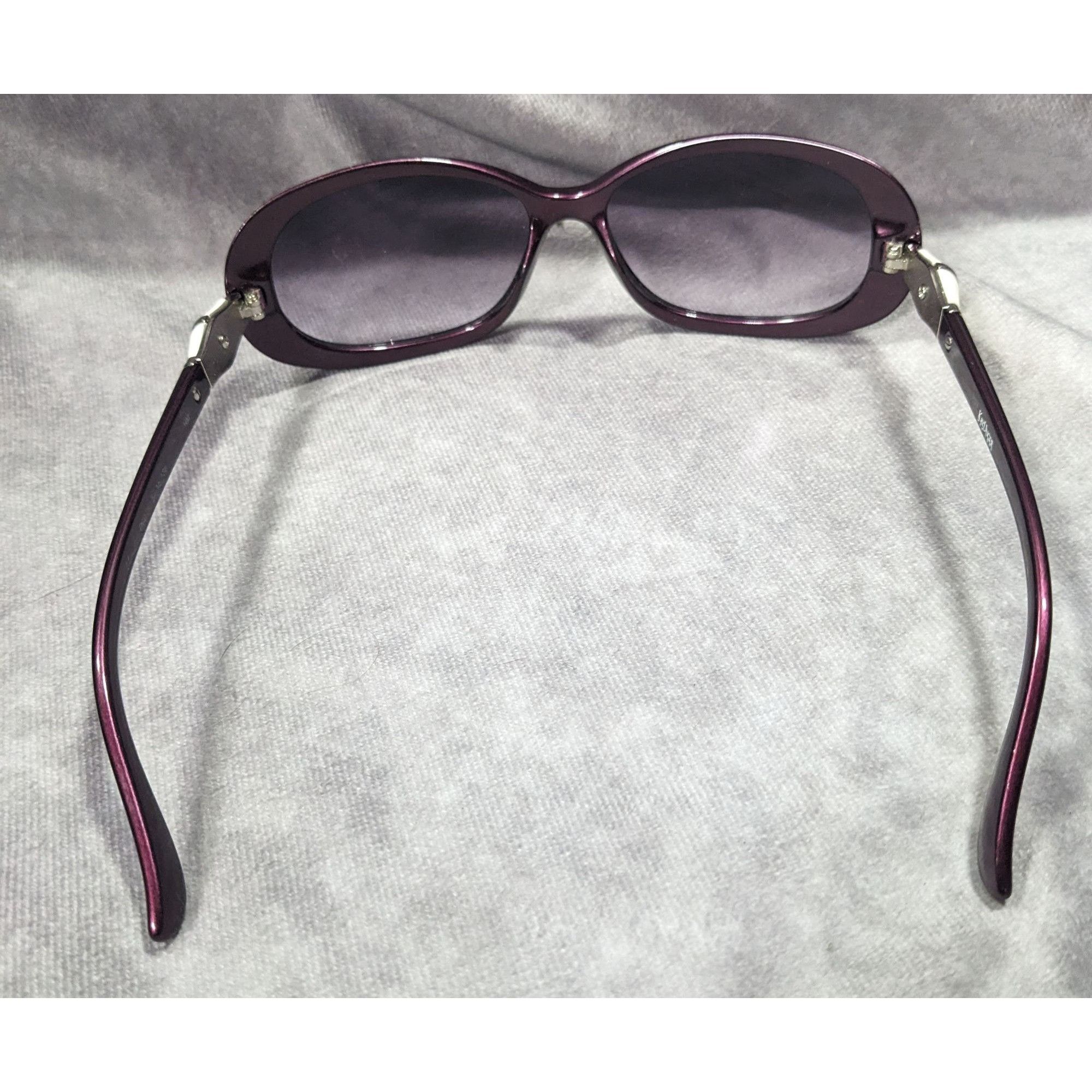 Other Kay Unger New York Metallic Purple With White Accents Sungla Size ONE SIZE - 4 Thumbnail