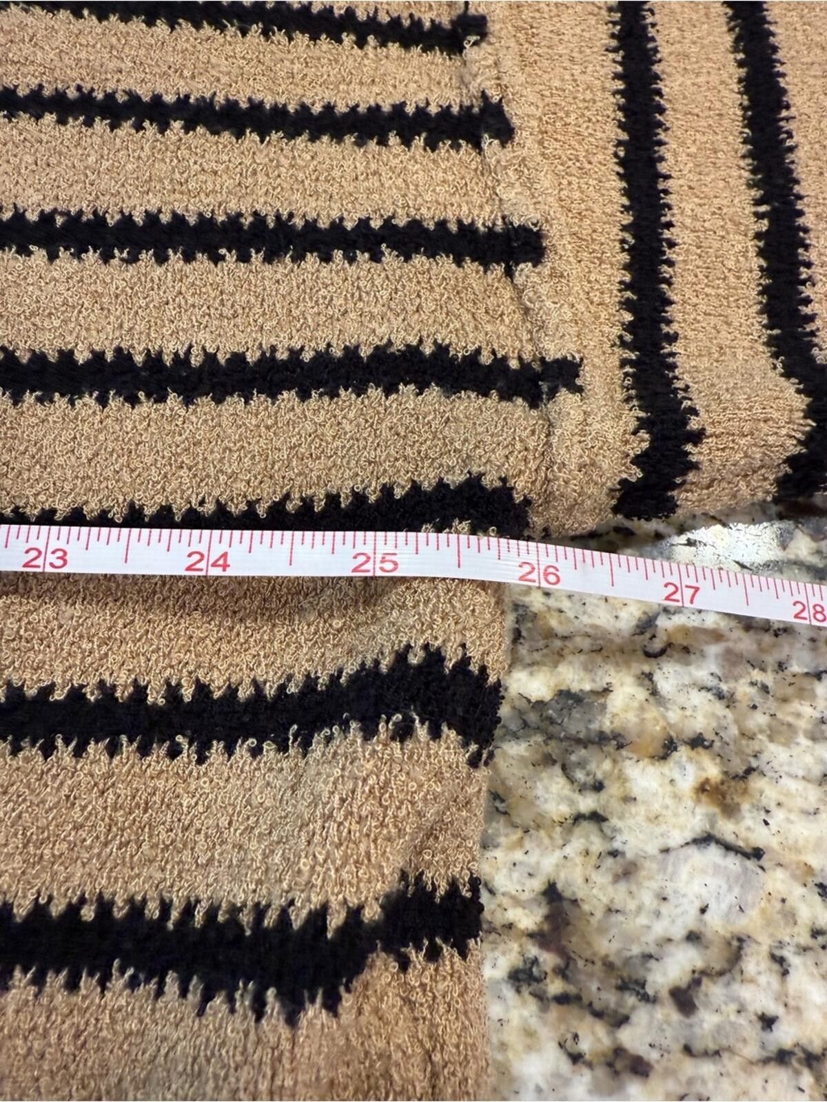Other Promesa chunky plush boxy sweater tan black stripes SZ LG Size L / US 10 / IT 46 - 8 Thumbnail