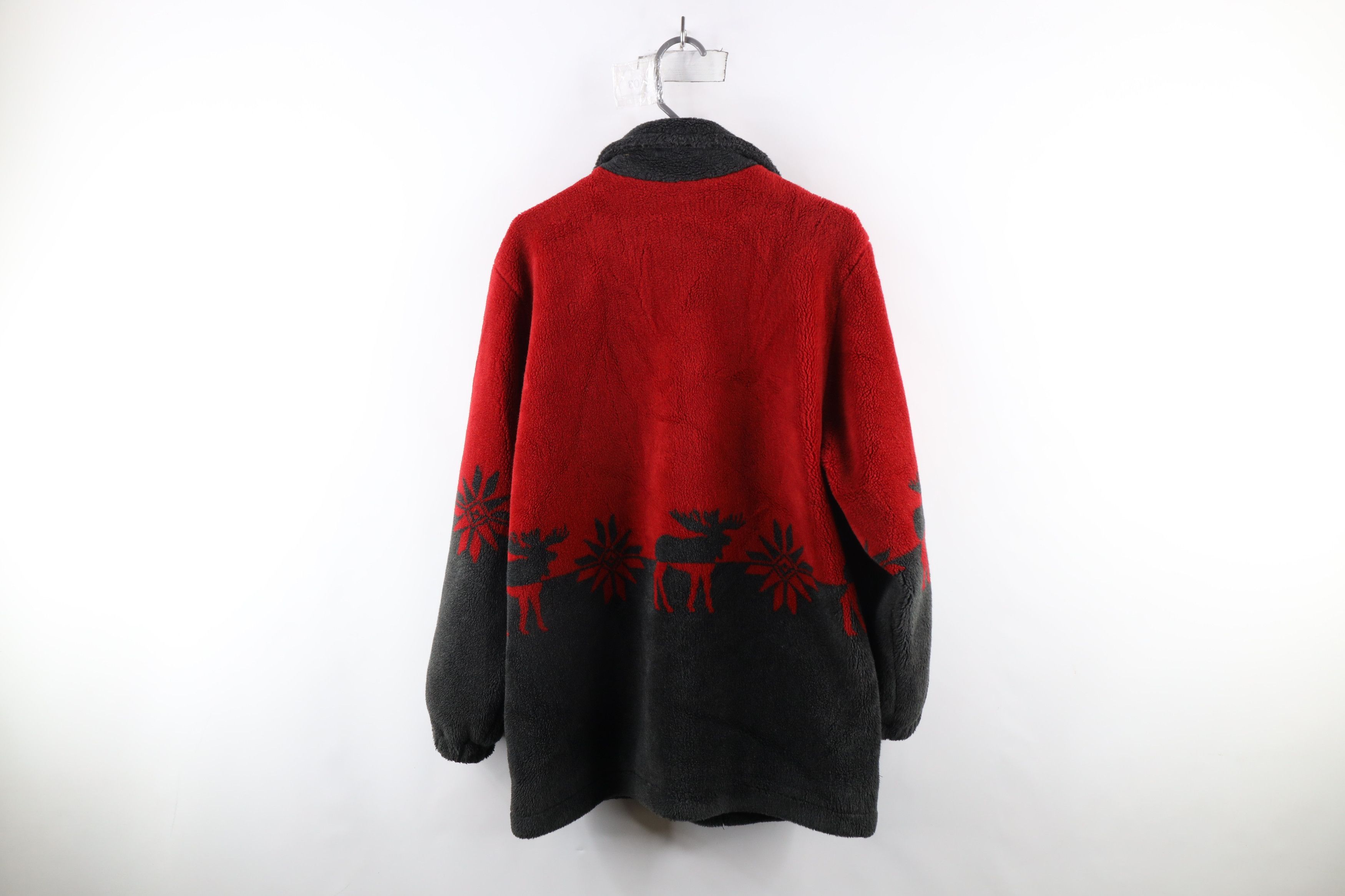 Vintage Vintage 90s Moose All Over Print Deep Pile Fleece Jacket Size L / US 10 / IT 46 - 15 Thumbnail