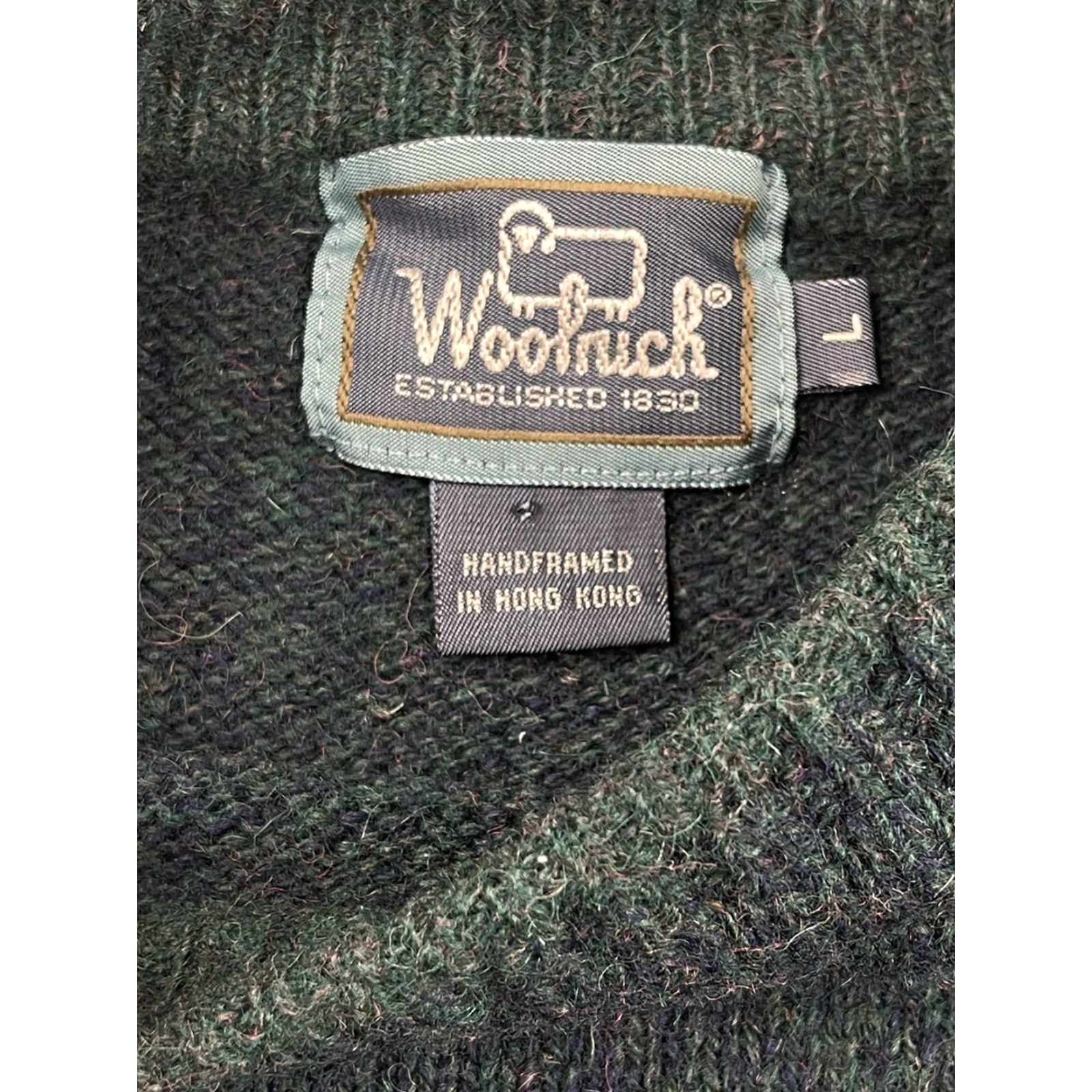 Vintage VINTAGE Woolrich Mens Sweater Knit Crewneck Wool Green Blue L Knit Crew Neck Sweater Fishing Hiking Men Size US L / EU 52-54 / 3 - 3 Thumbnail