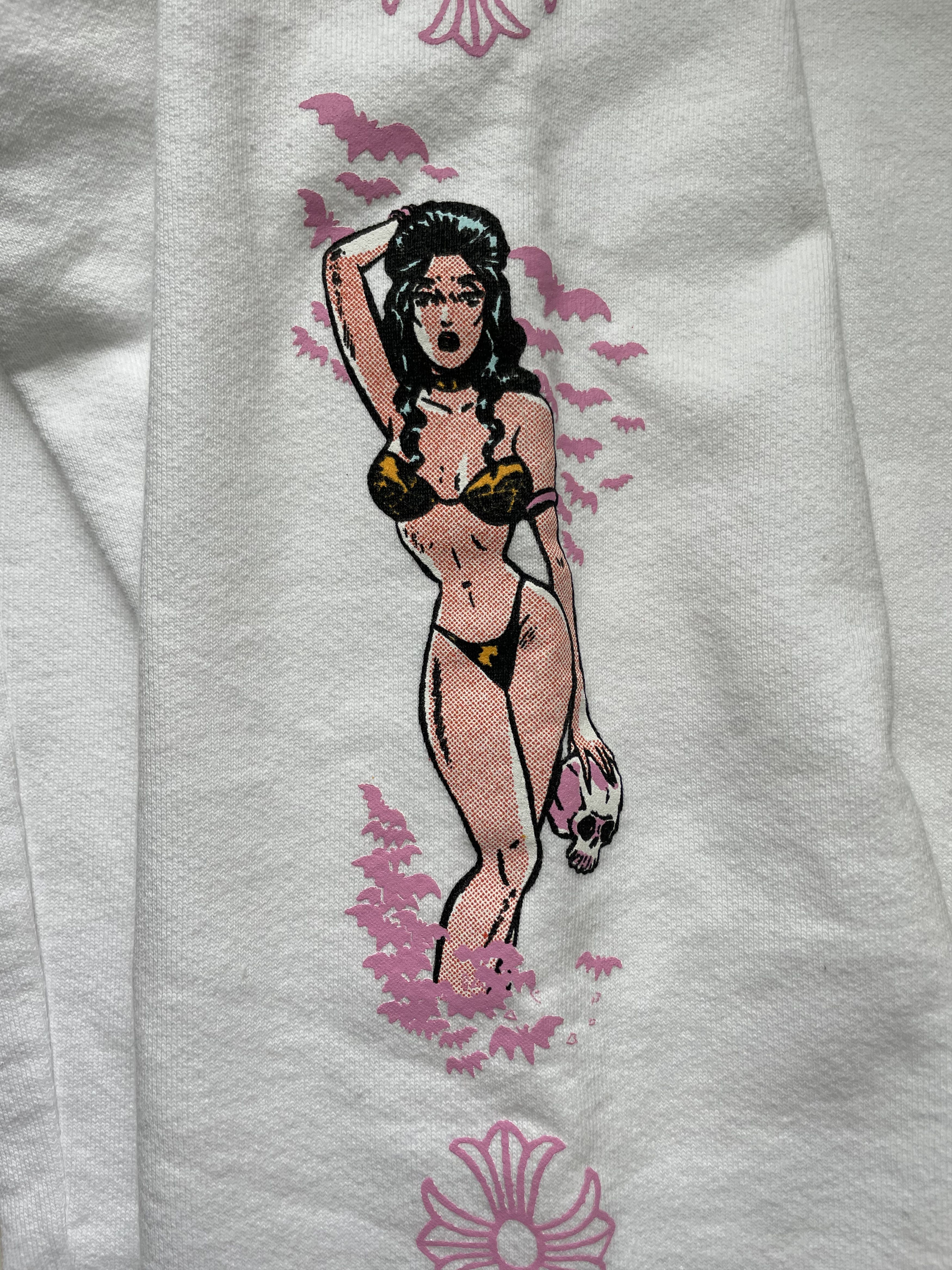 Chrome Hearts Chrome Hearts Deadly Doll Horseshoe White Sweatpants Size 29" - 6 Thumbnail
