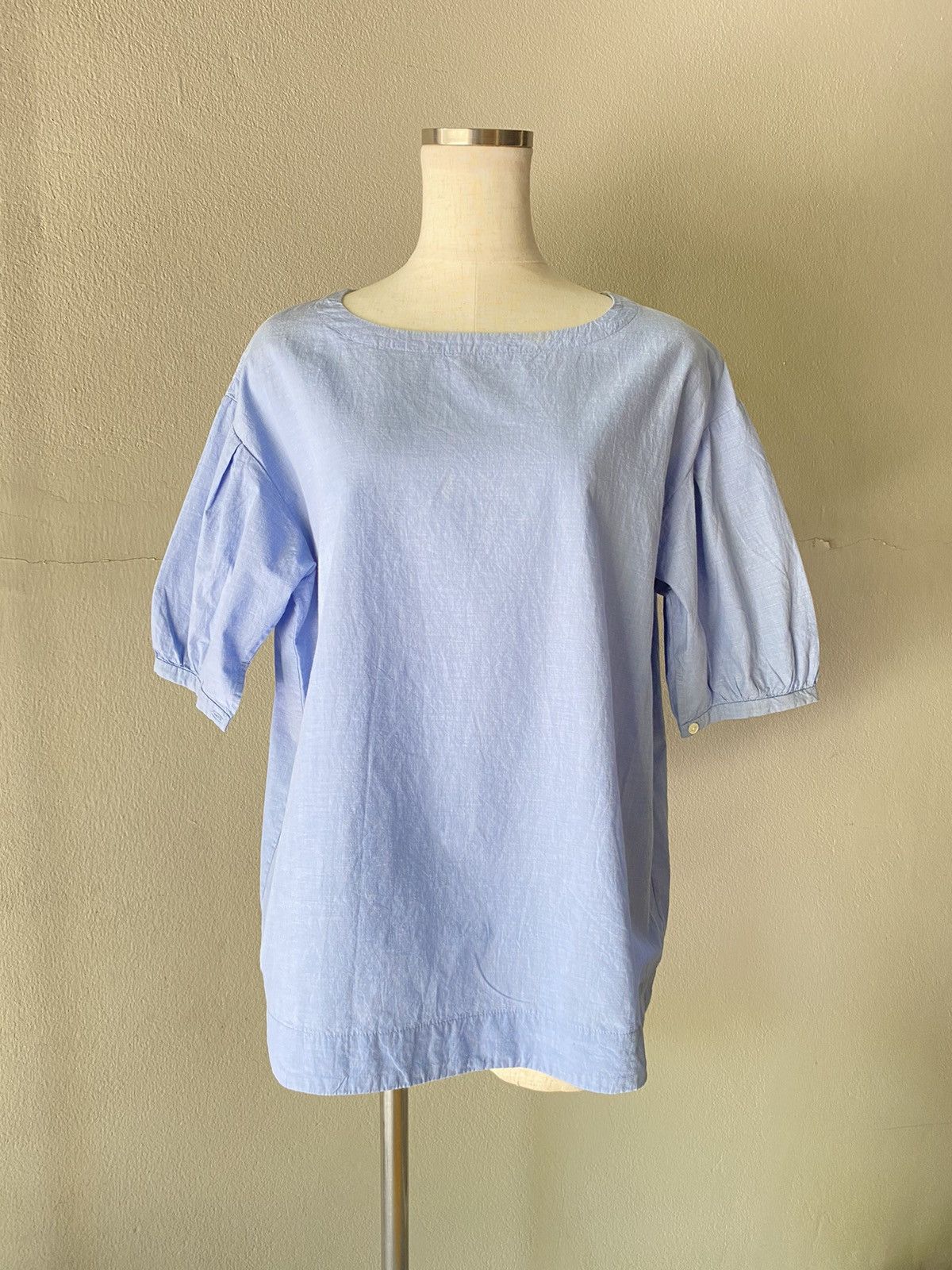 45rpm 45rpm Women Casual Light Blue Puff Sleeve Top Size L / US 10 / IT 46 - 7 Thumbnail