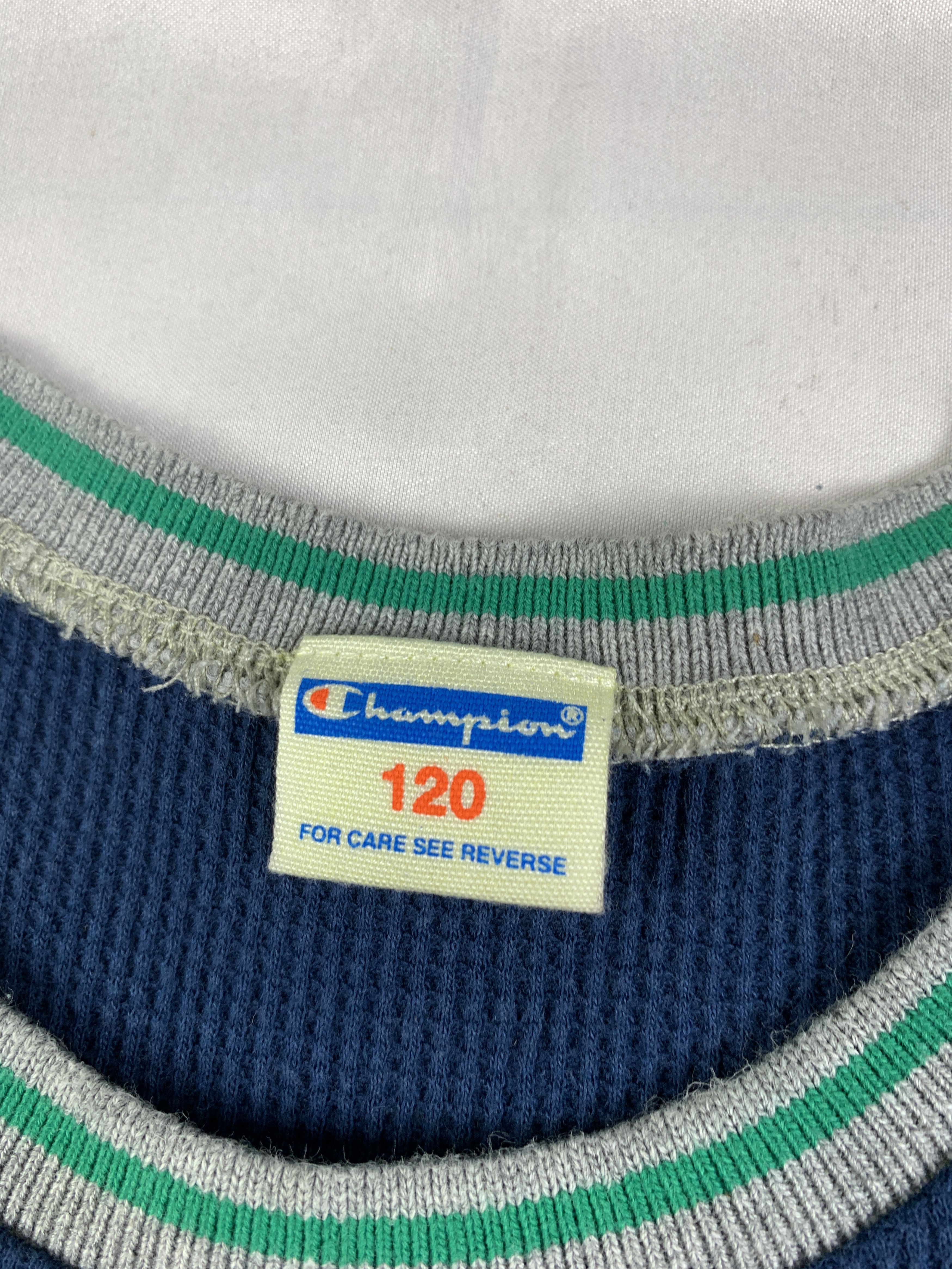 Champion 2000s Champion Navy University Thermal Baby Tanktop (XS) Size XS / US 0-2 / IT 36-38 - 8 Thumbnail
