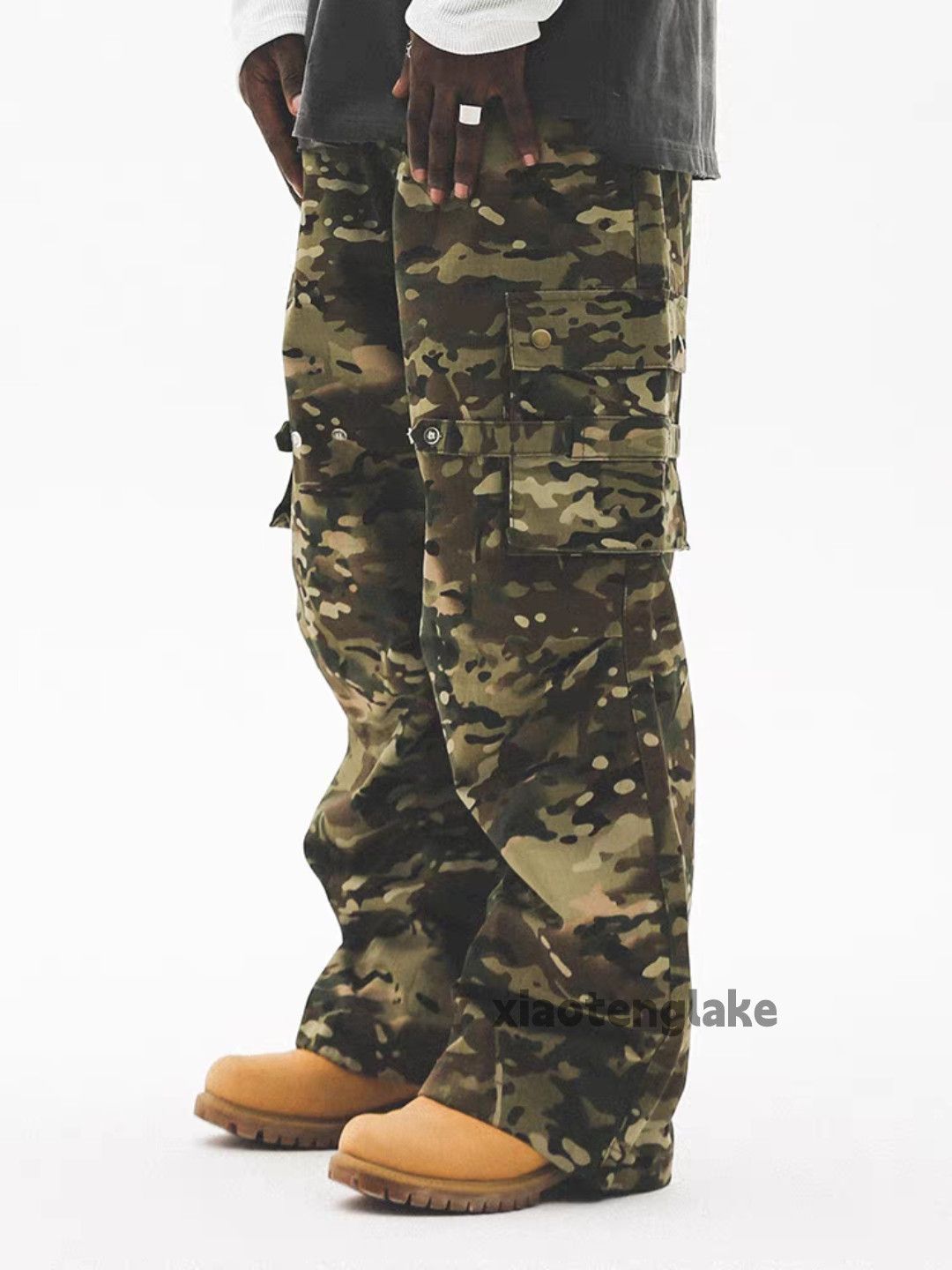 Vintage Unisex outdoor utility military loose camo cargo pants Size US 30 / EU 46 - 6 Thumbnail
