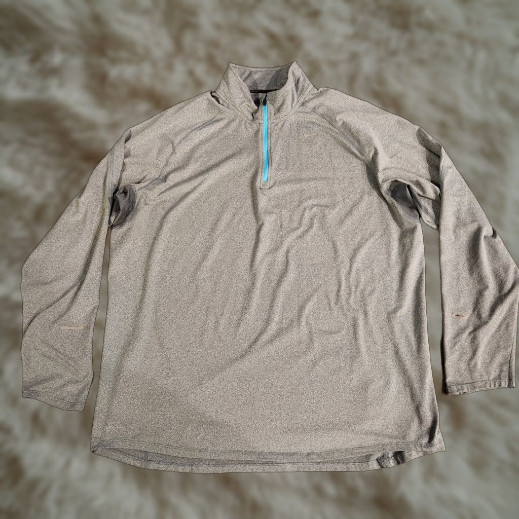 Nike Nike Running 1/4 Zip Pullover Sweatshirt Mens XXL Gray Element Performance Light Shirt Size US XXL / EU 58 / 5 - 1 Thumbnail