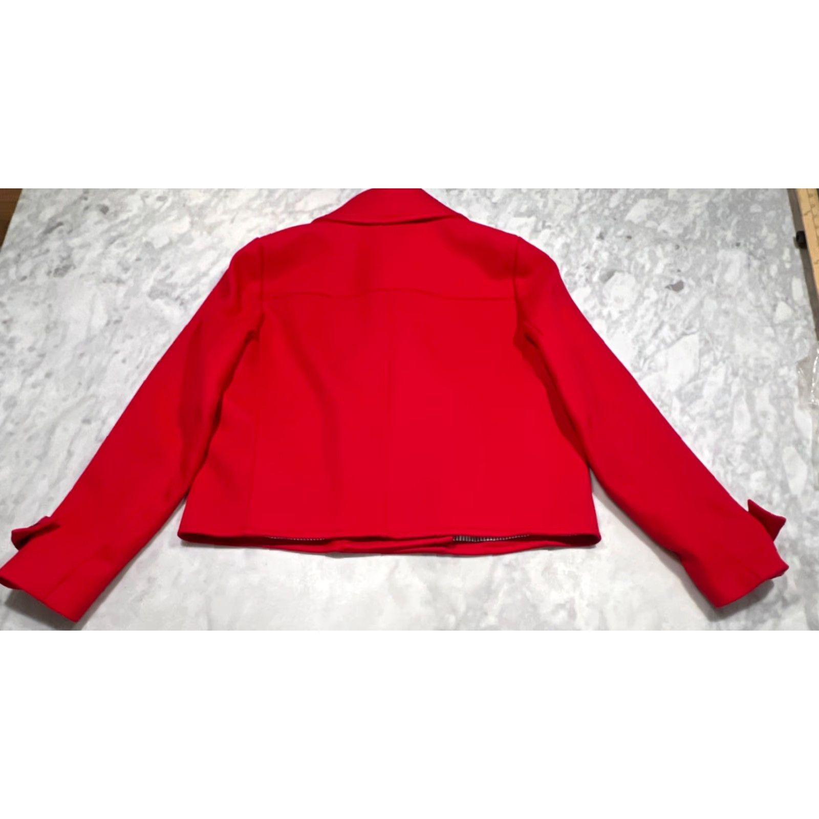 Lands' End VINTAGE Lands' End Red Double-Breasted Cropped Peacoat Womens 14 Jacket Nautical Lined Size XL / US 12-14 / IT 48-50 - 7 Thumbnail