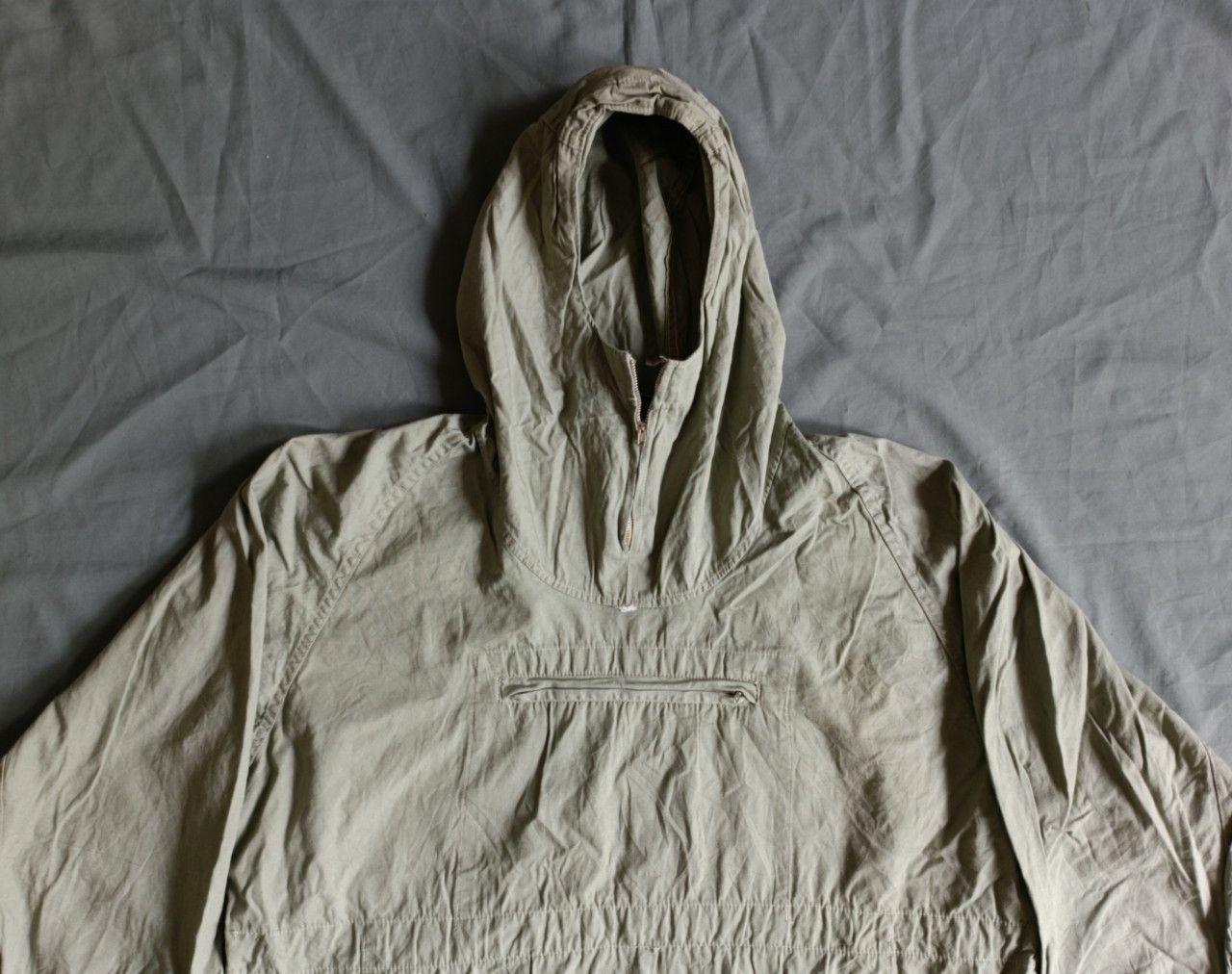 SMOCK Vintage 70s Unknown Solf Green Smock Hoodie Parka. Size US L / EU 52-54 / 3 - 2 Thumbnail