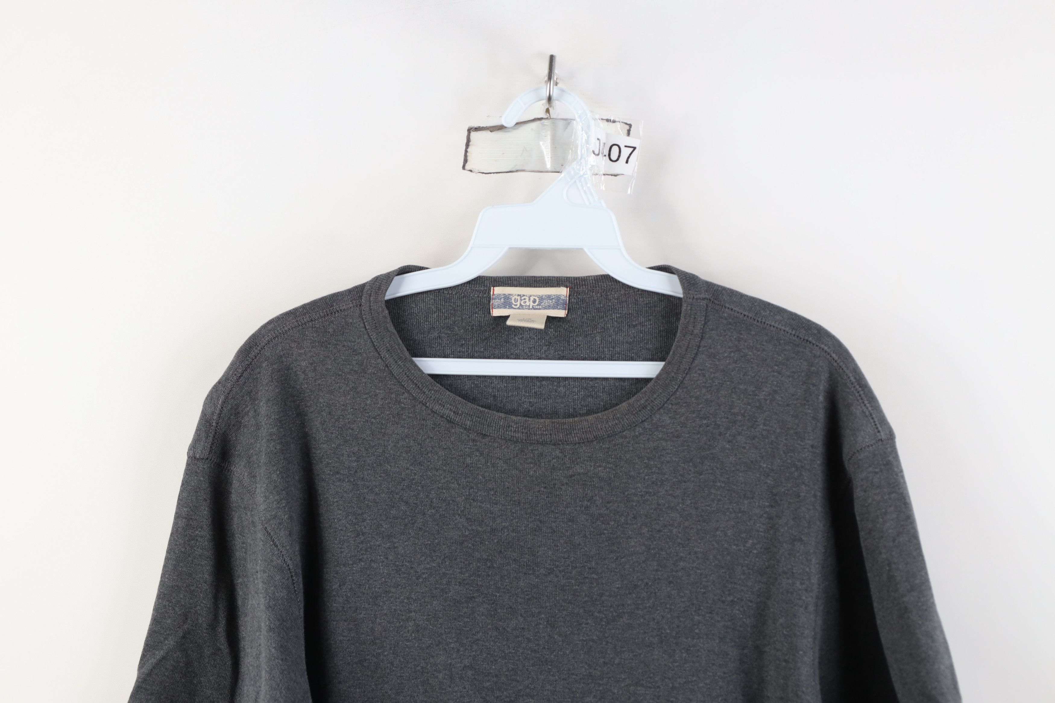 Gap Vintage 90s Y2K Gap Blank Babydoll Ribbed Knit T-Shirt Gray Size US L / EU 52-54 / 3 - 2 Thumbnail