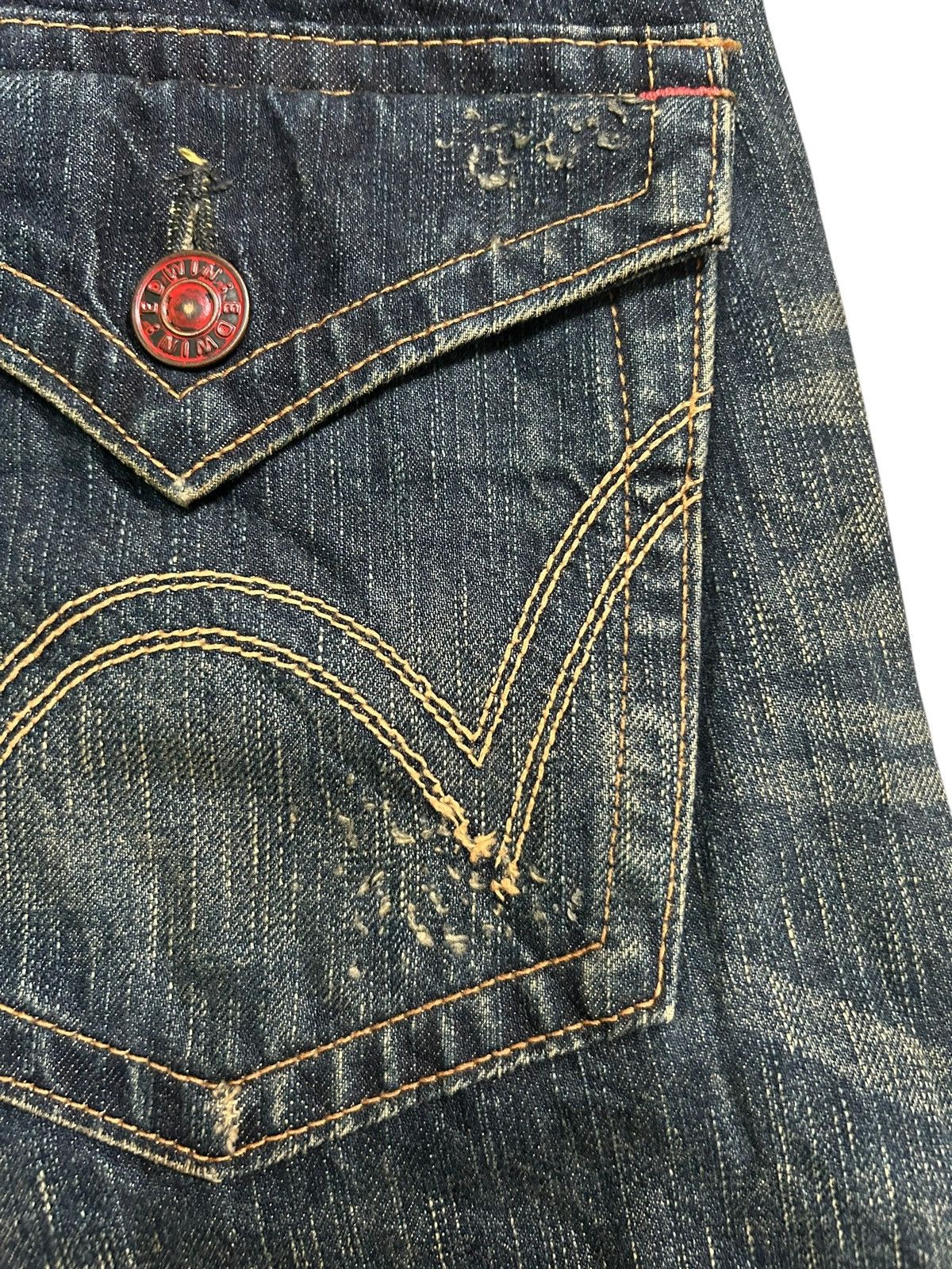 Edwin × If Six Was Nine × Kapital FLARE EDWIN BLUETRIP Distressed Japanese Punk Style Denim 🎌🎌 Size US 35 - 17 Thumbnail