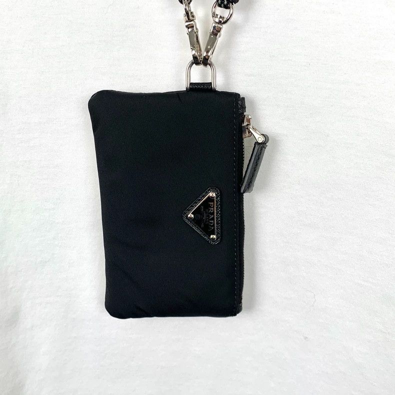 Prada PradaWhite triangle label hanging neck bag cotton round-nec Size US S / EU 44-46 / 1 - 4 Thumbnail