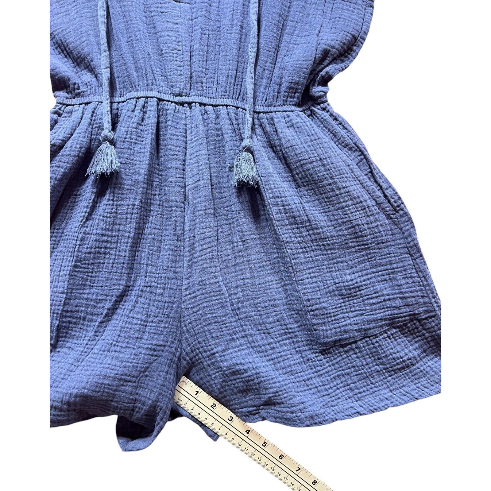 Other Knox Rose - Women's Short Sleeve Gauze Romper - Navy Blue - Size ONE SIZE - 9 Thumbnail