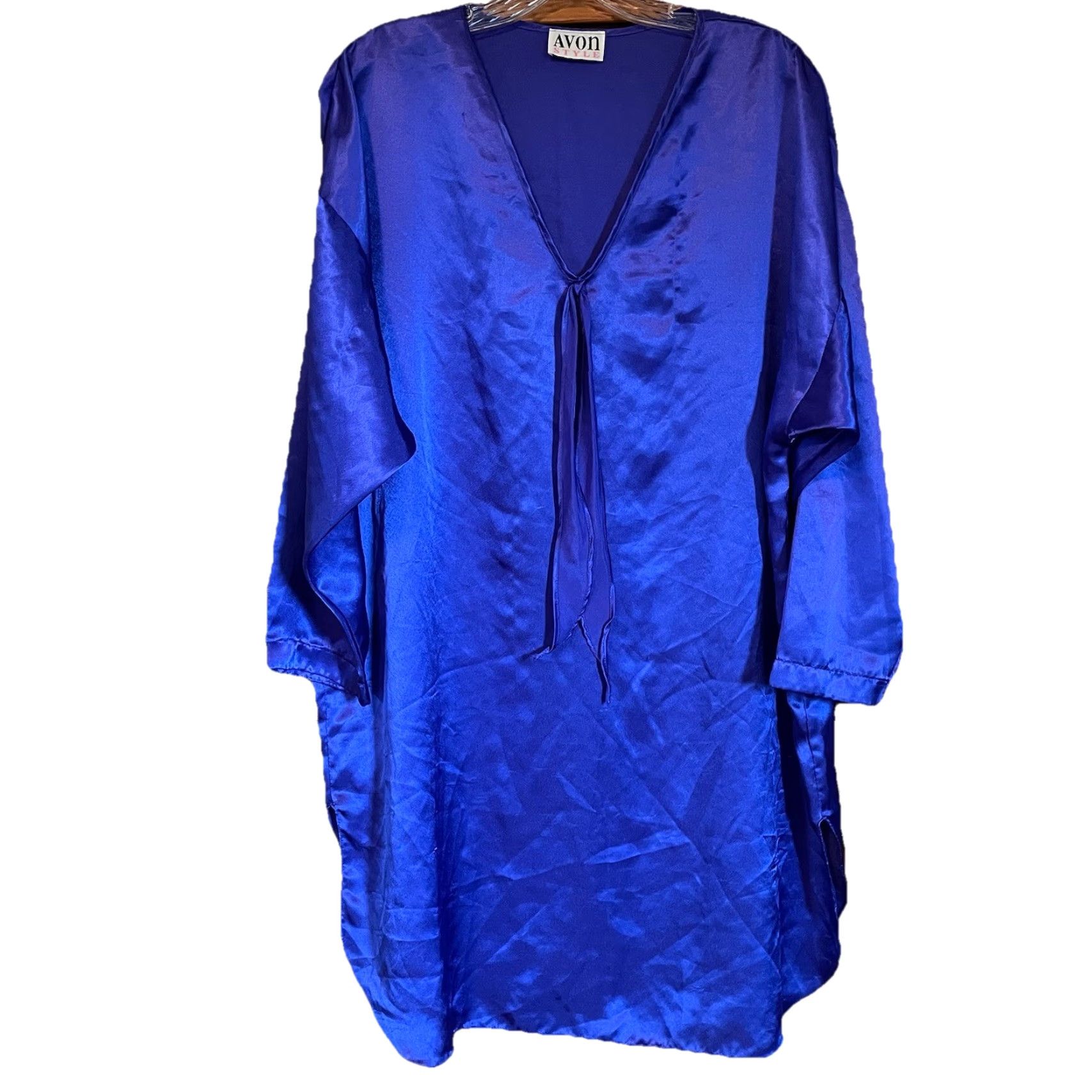 Vintage VTG Avon Nightgown Satin Purple Gown Oversized M/L Woman’s 1980s Nightgown Purple Satin Size ONE SIZE - 2 Thumbnail