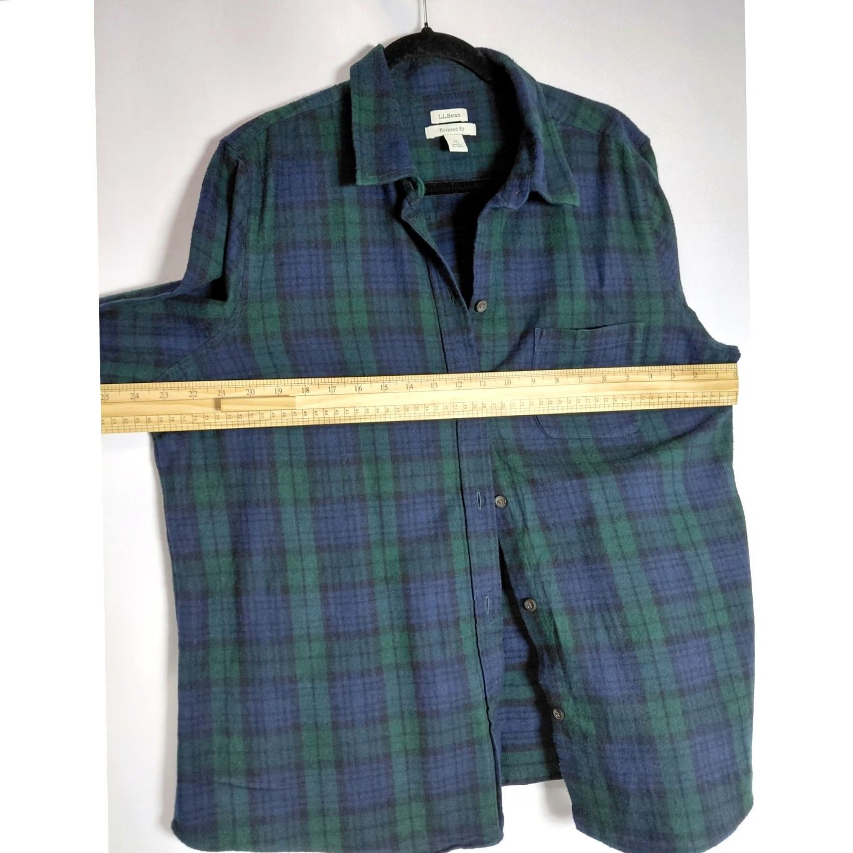 Vintage L.L.Bean Plaid Shirt Blue Green Relaxed Fit 1X Plus Long Sleeve Collared Button 100% Cotton Woven Size XL / US 12-14 / IT 48-50 - 5 Thumbnail