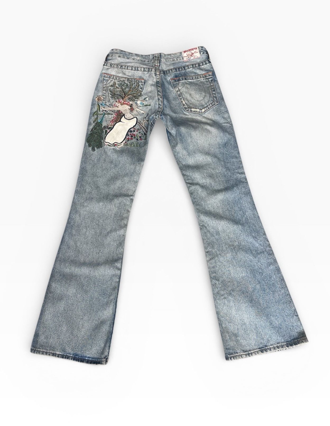 True Religion Vintage True Religion Embroidered Flared Bobby Jeans Size US 29 - 1 Thumbnail