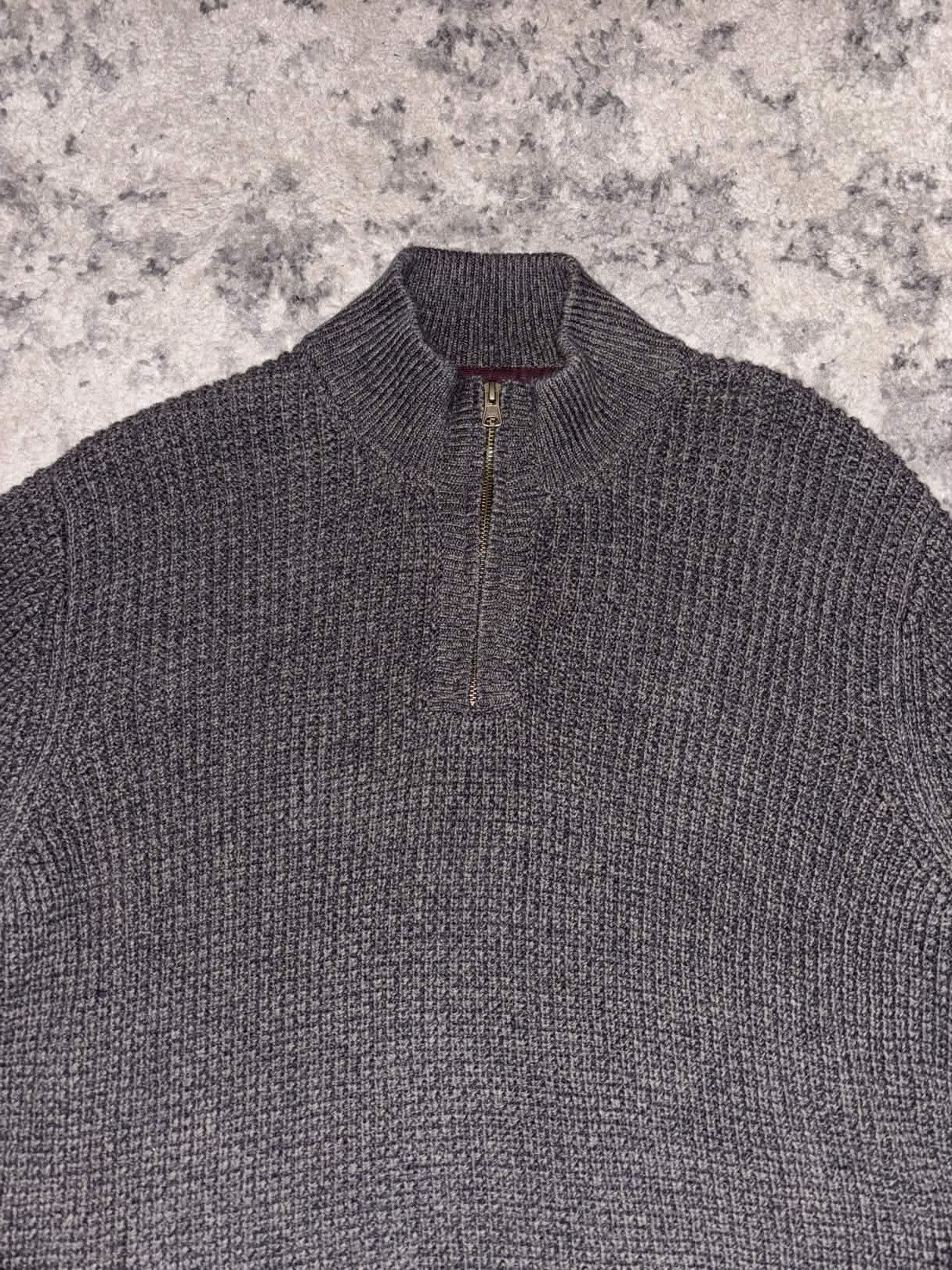 L.L. Bean 00s L.L. Bean Heavyweight Knitted Quarter Zip Jacket Size US XL / EU 56 / 4 - 4 Thumbnail