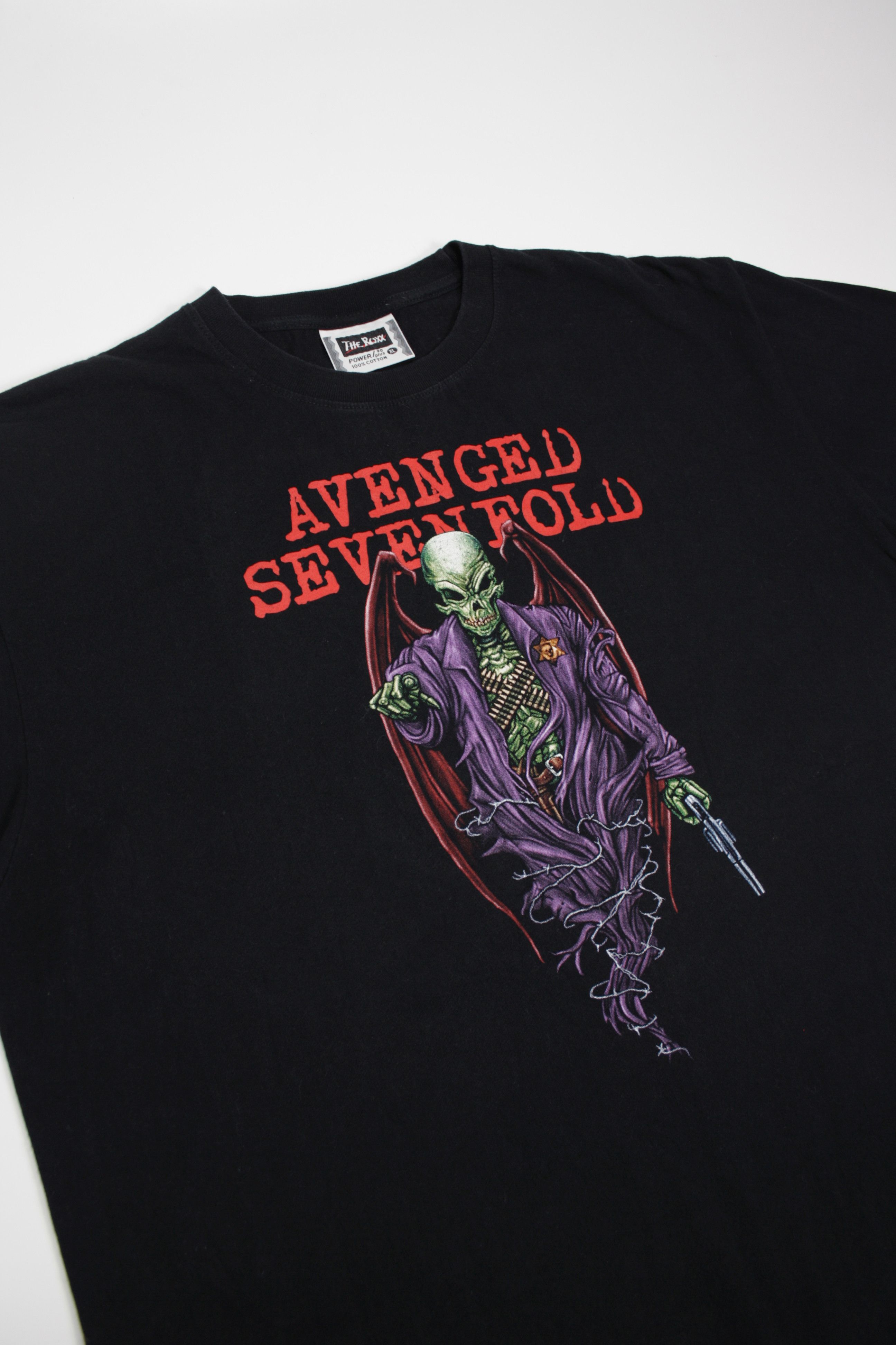 Band Tees × Vintage Avenged Sevenfold A7X Sheriff Demon Single Stitch T-Shirt Size US XL / EU 56 / 4 - 2 Thumbnail