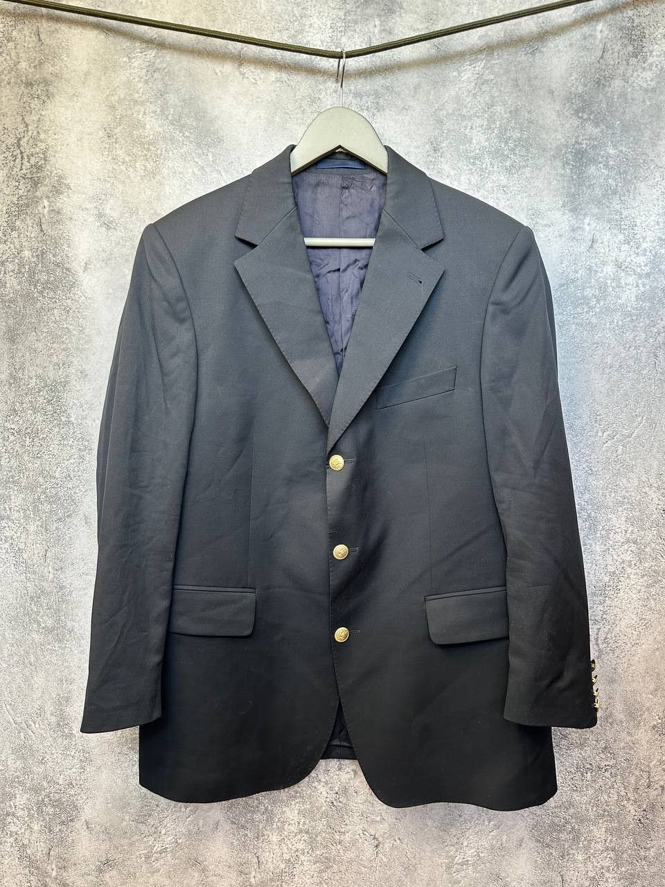 Burberry × Vintage BURBERRY London Blazer Super 100's Wool Gold Buttons Size 44R - 2 Thumbnail