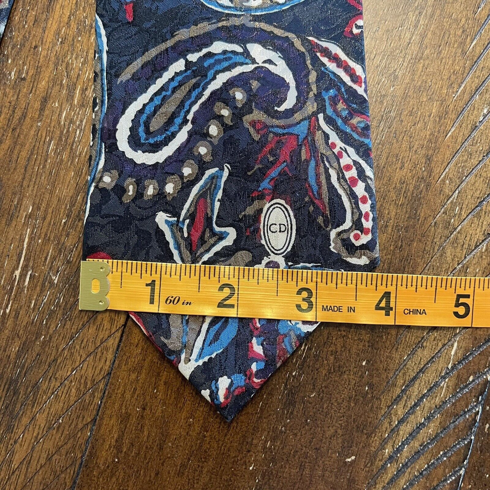 Dior Vtg Christian Dior Monsieur Abstract Paisley Print 54" 3.75" Size ONE SIZE - 8 Thumbnail