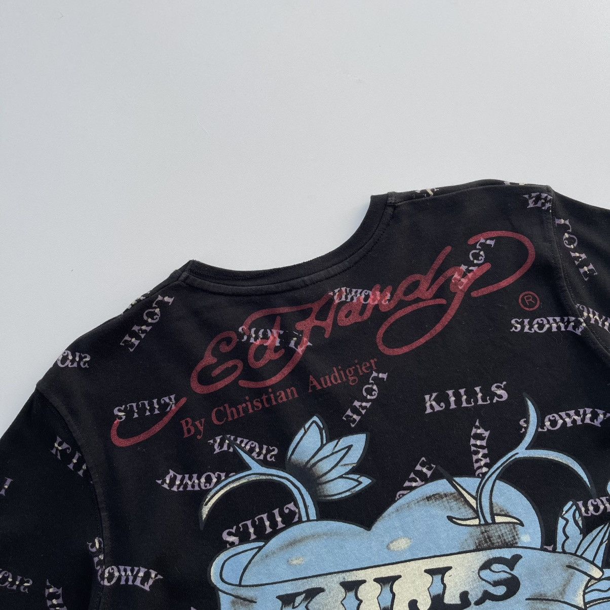 Ed Hardy × Vintage Ed Hardy by Christian Audigier Love Kills Slow Print T-Shirt Size US M / EU 48-50 / 2 - 5 Thumbnail